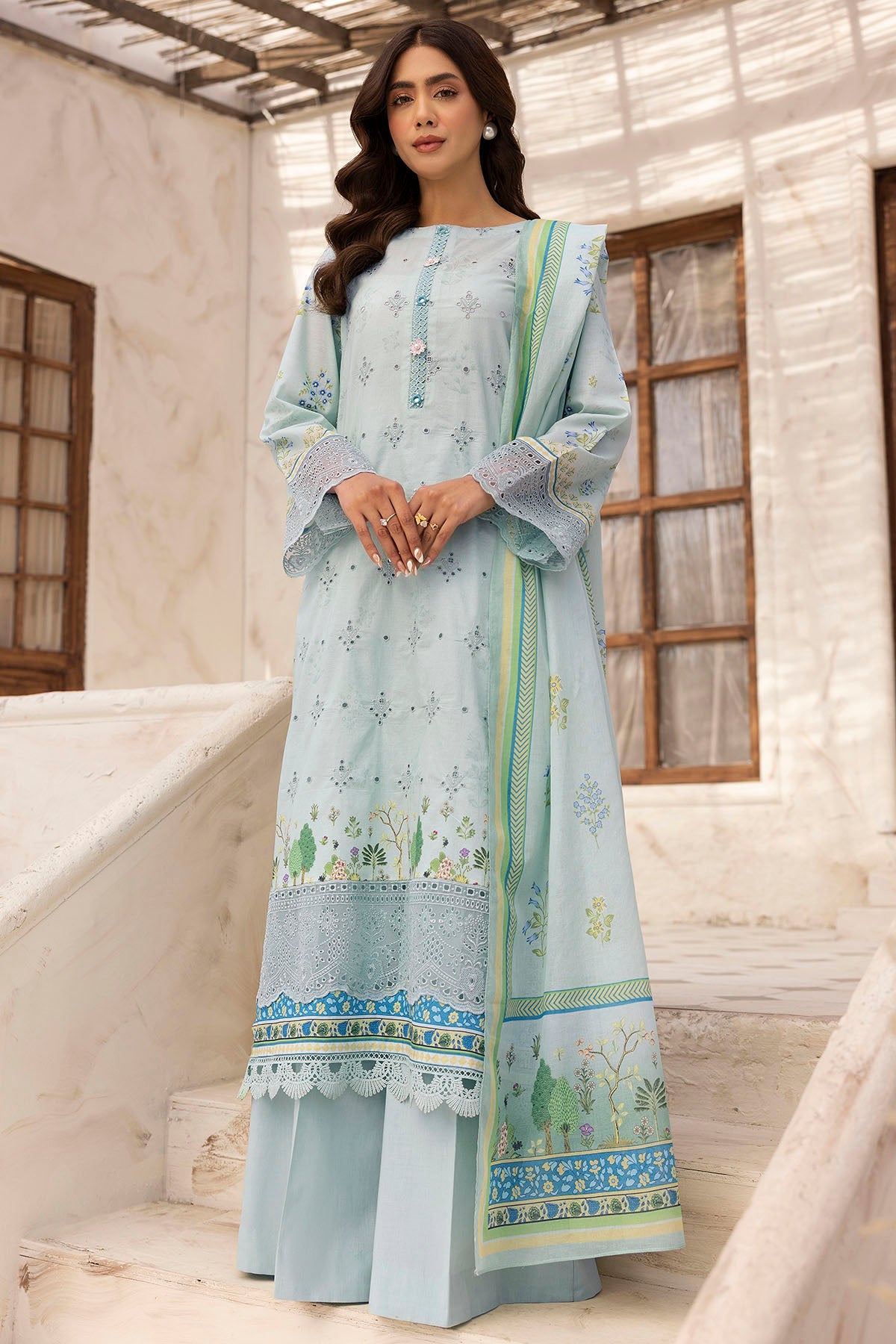 Motifz | Umang Lawn | 5411-SIRA -  Motifz Ladies Clothes - Original Designer Dress - House of Maryam