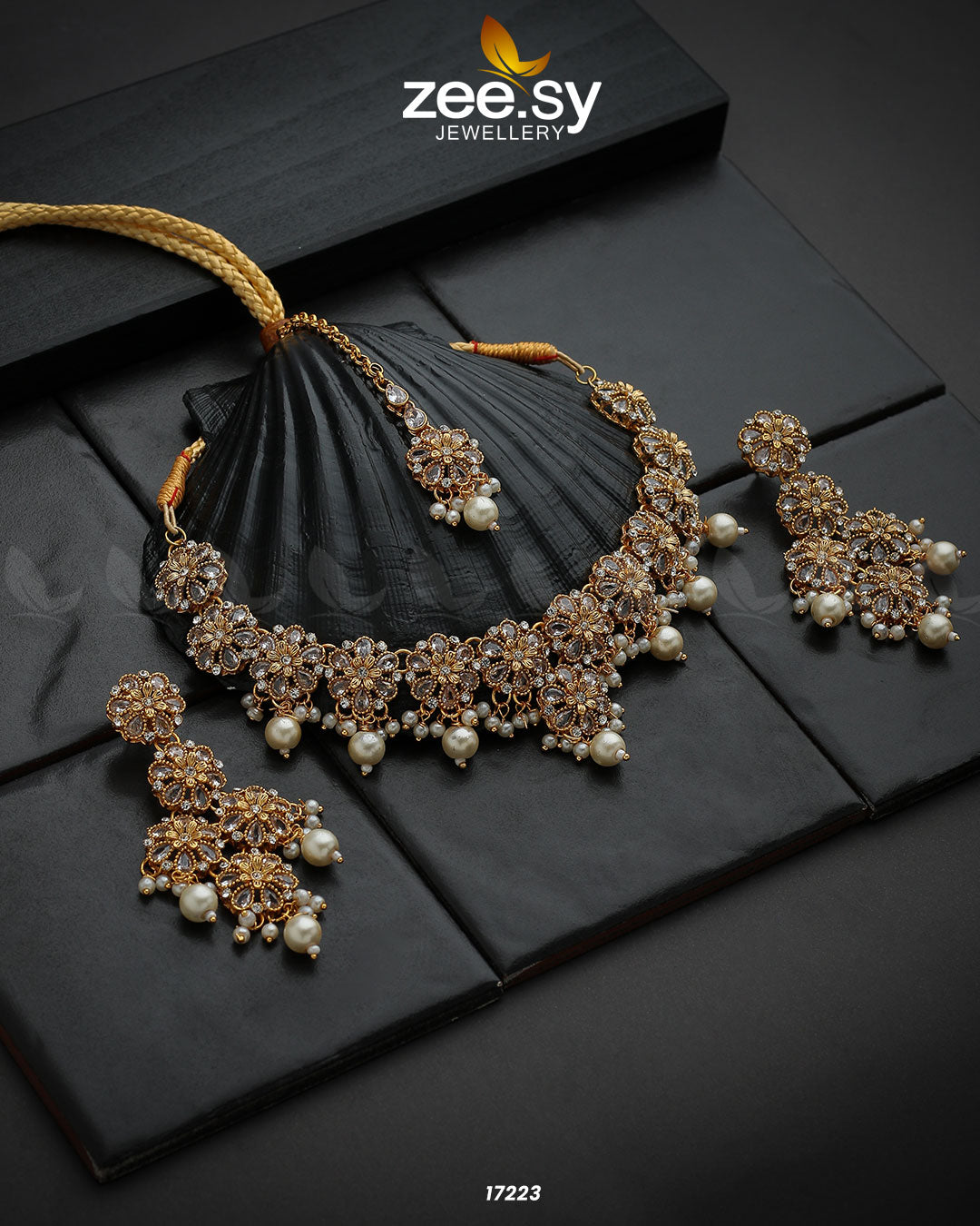 Magnolia Glimmer Necklace -  Zeesy Necklace Sets - Original Designer Dress - House of Maryam