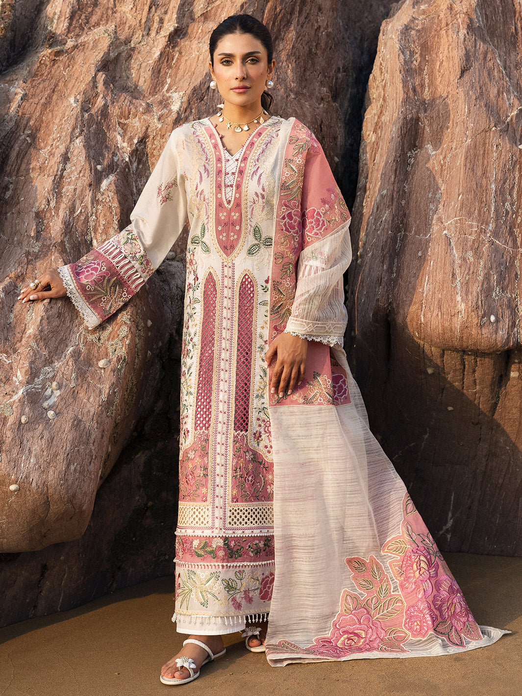 Mahnur | Sirena Luxury Lawn 25 | Magnolia -  Mahnur Ladies Clothes - Original Designer Dress - House of Maryam