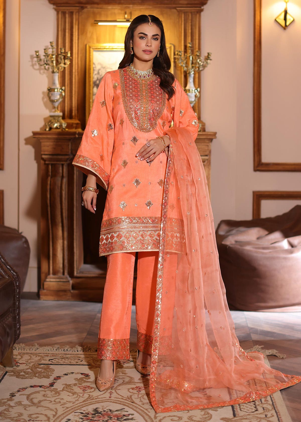 Waqas Shah | Meh-E-Nur | BLUSH -  Waqas Shah Bridal - Original Designer Dress - House of Maryam
