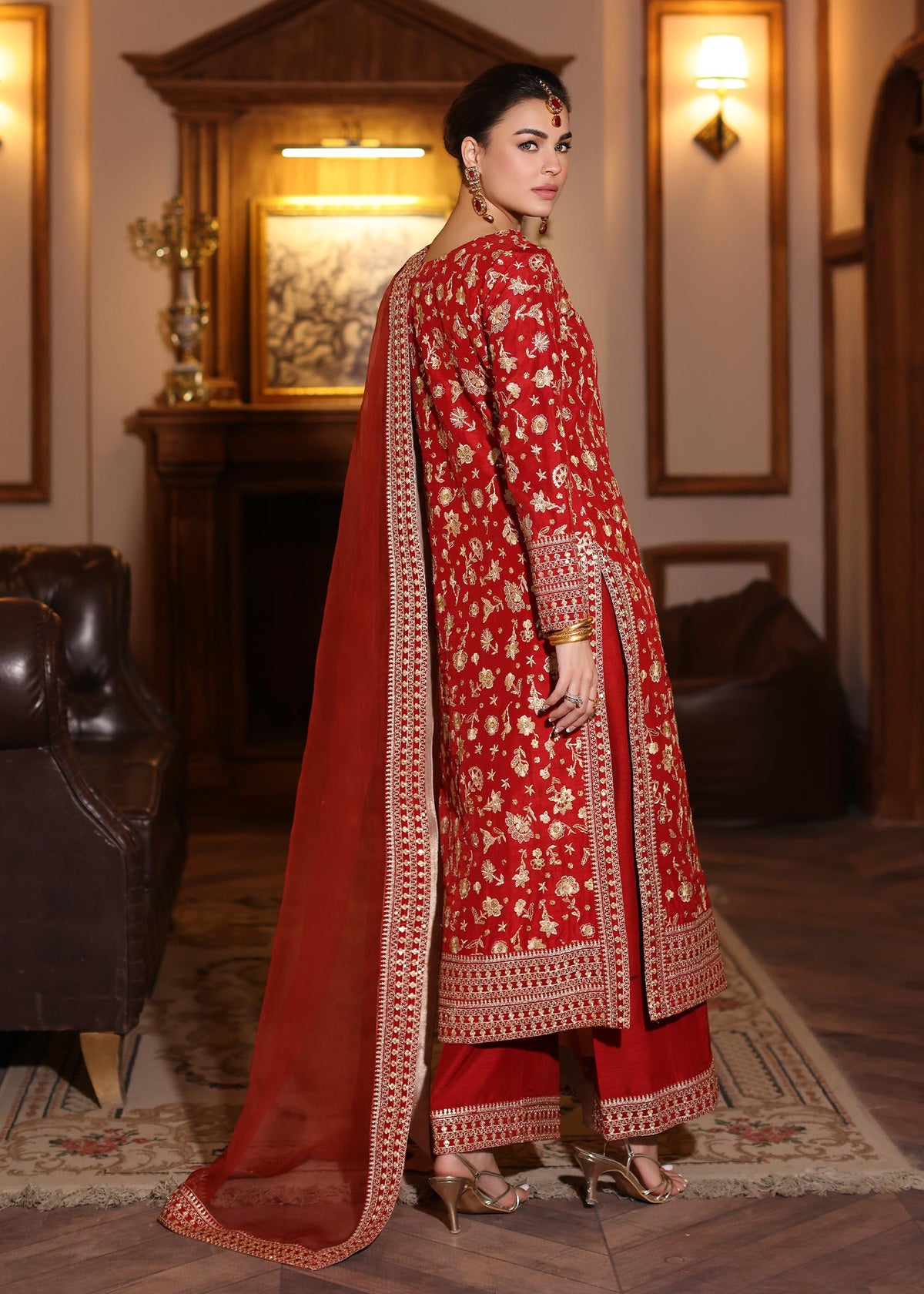 Waqas Shah | Meh-E-Nur | RED ROSE -  Waqas Shah Bridal - Original Designer Dress - House of Maryam