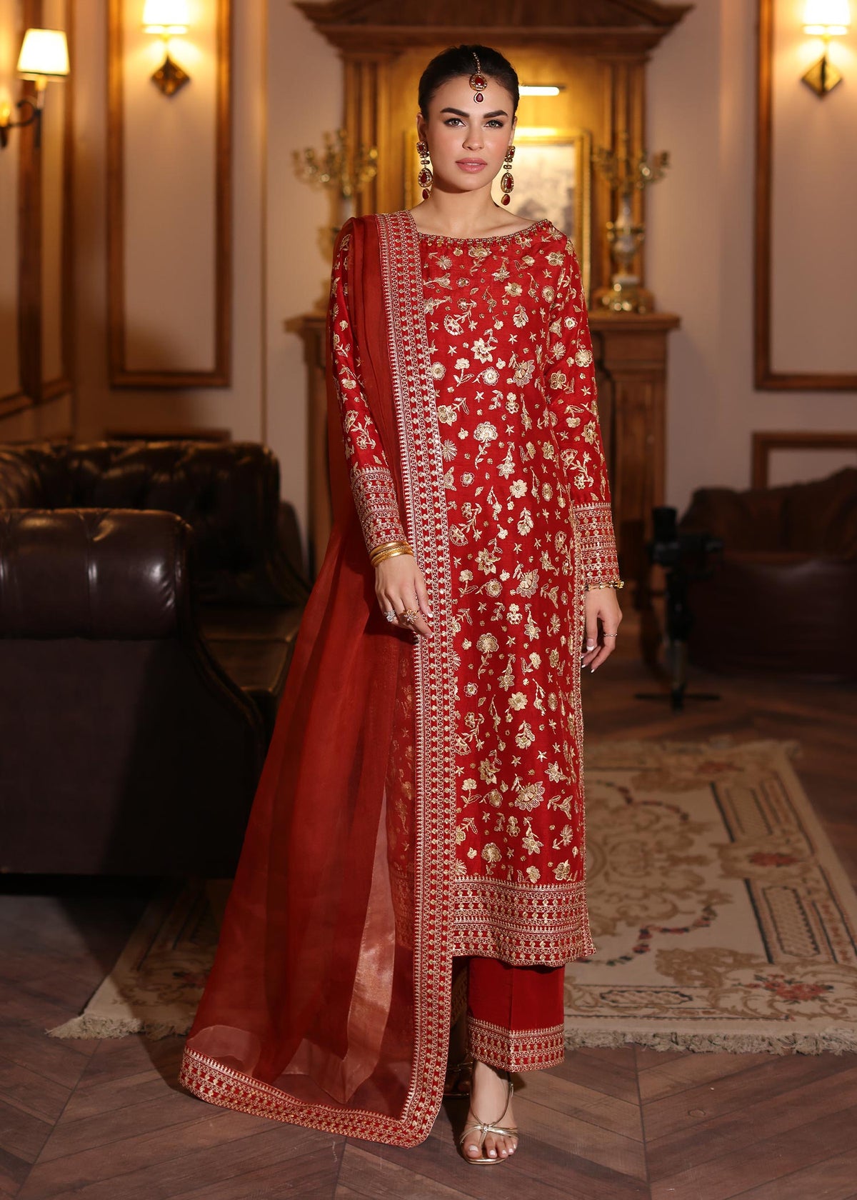 Waqas Shah | Meh-E-Nur | RED ROSE -  Waqas Shah Bridal - Original Designer Dress - House of Maryam