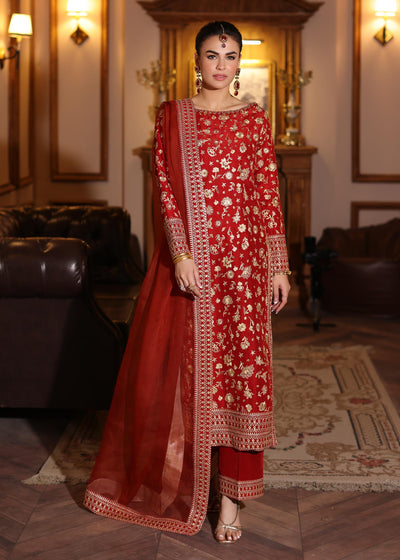 Waqas Shah | Meh-E-Nur | RED ROSE -  Waqas Shah Bridal - Original Designer Dress - House of Maryam
