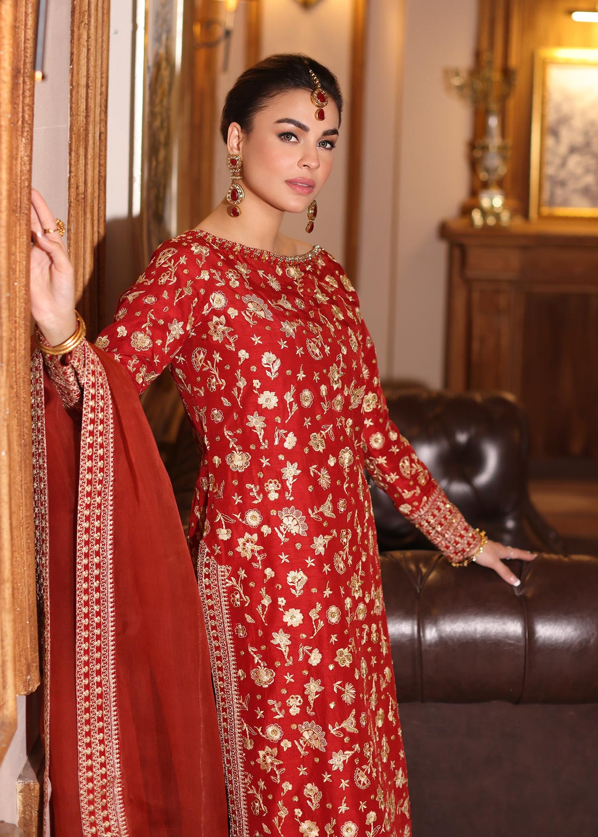 Waqas Shah | Meh-E-Nur | RED ROSE -  Waqas Shah Bridal - Original Designer Dress - House of Maryam