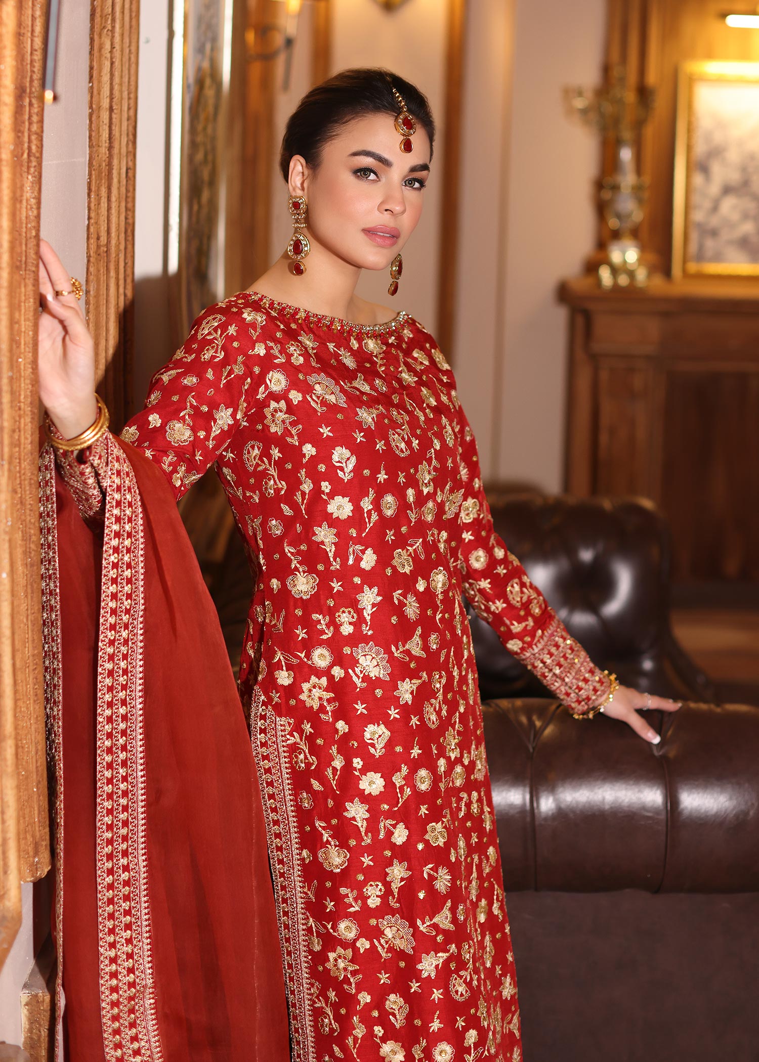 Waqas Shah | Meh-E-Nur | RED ROSE by Designer Waqas Shah - House of Maryam - Pakistani Designer Ethnic Wear in {{ shop.shopifyCountryName }}