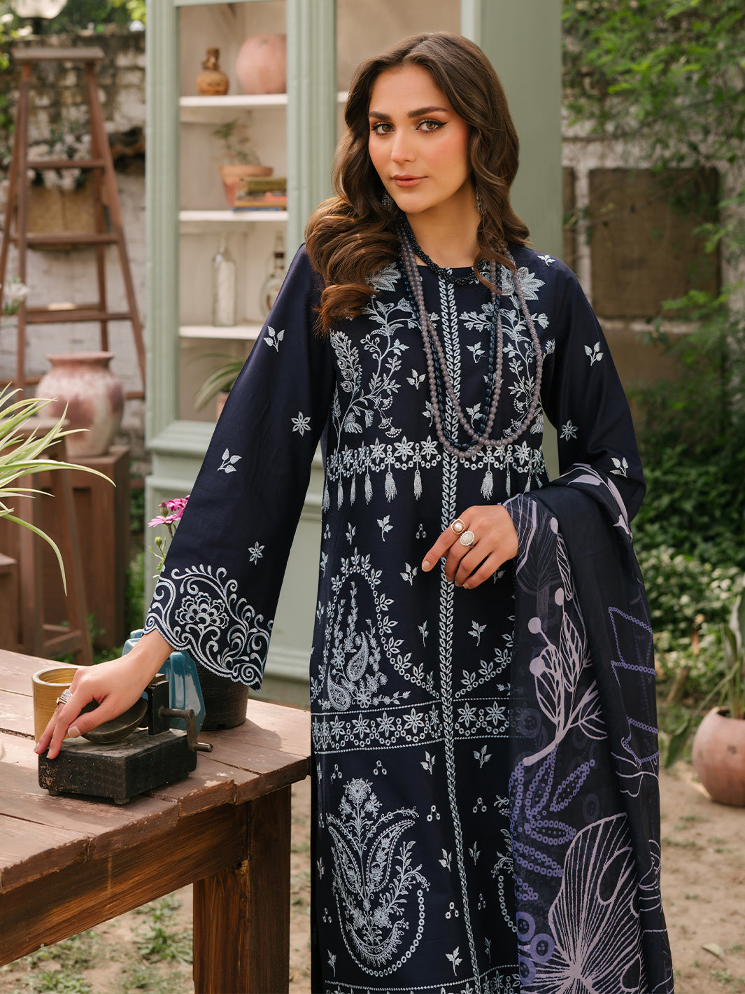 Mahnur | Masakali Luxury Lawn 24 | MK 03 - B -  Mahnur Luxury - Original Designer Dress - House of Maryam