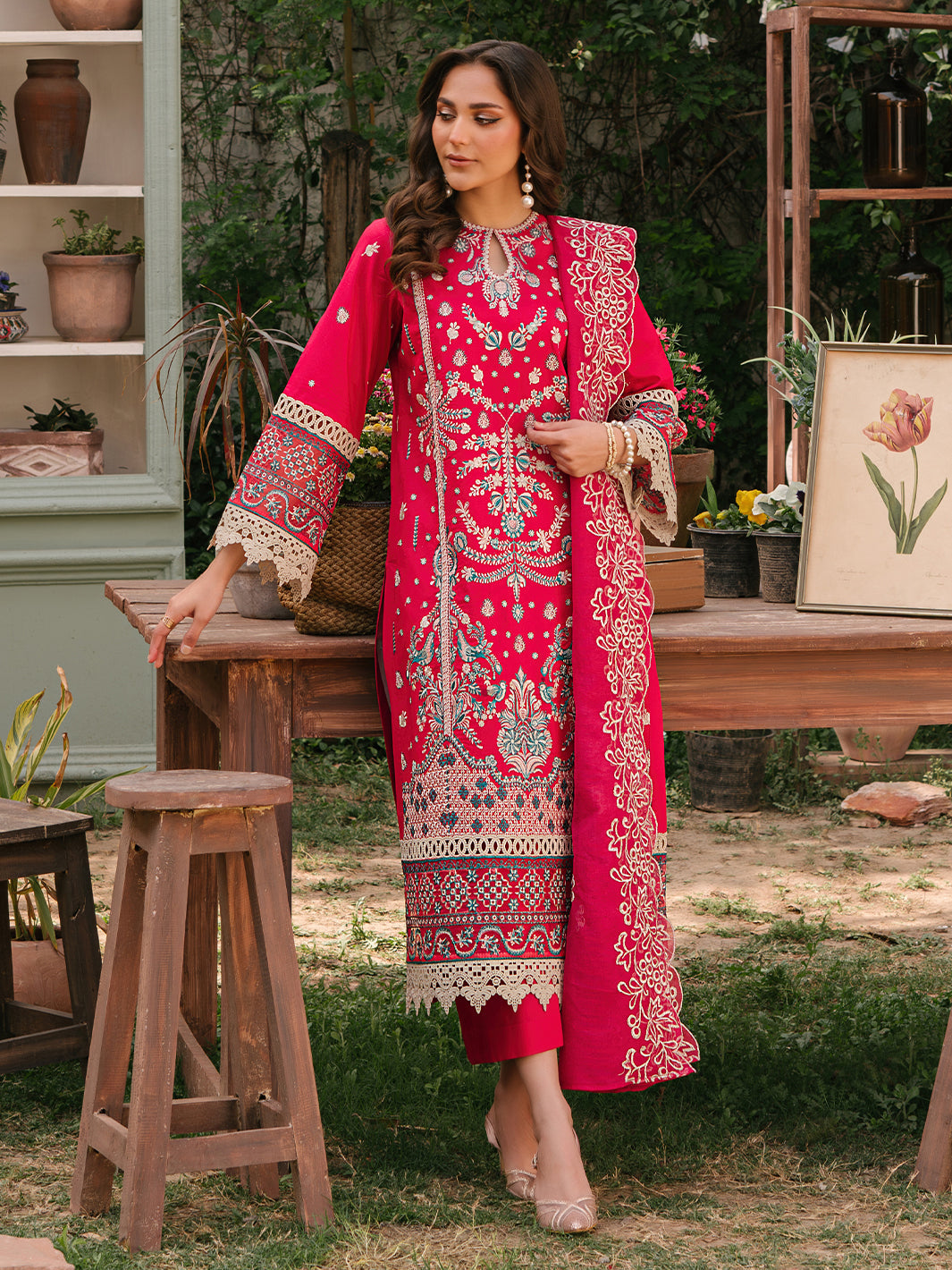 Mahnur | Masakali Luxury Lawn 24 | MK 06 - B -  Mahnur Luxury - Original Designer Dress - House of Maryam