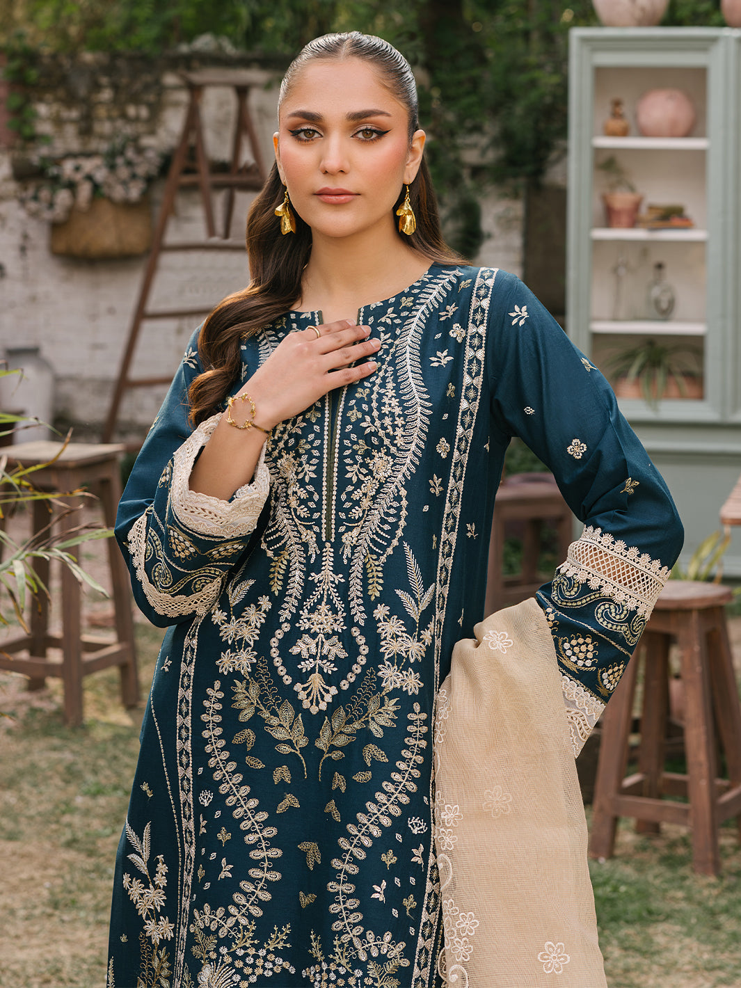 Mahnur | Masakali Luxury Lawn 24 | MK 01 - A -  Mahnur Luxury - Original Designer Dress - House of Maryam