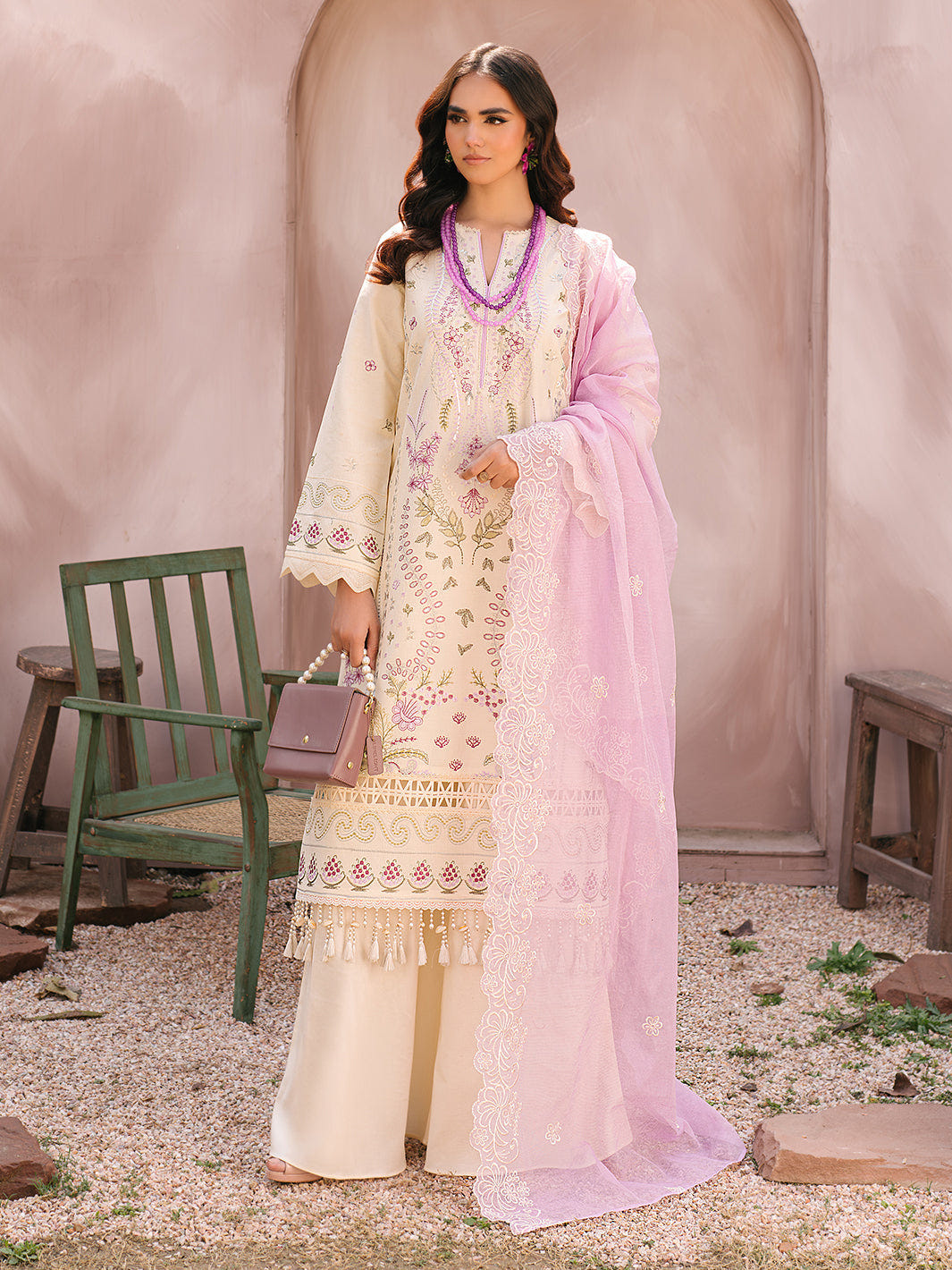 Mahnur | Masakali Luxury Lawn 24 | MK 01 - B -  Mahnur Luxury - Original Designer Dress - House of Maryam