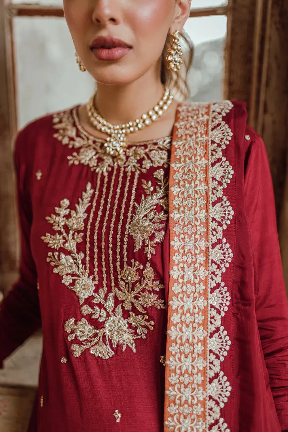 Azure | Embroidered Formals | Majestic Rouge -  Azure Formal - Original Designer Dress - House of Maryam