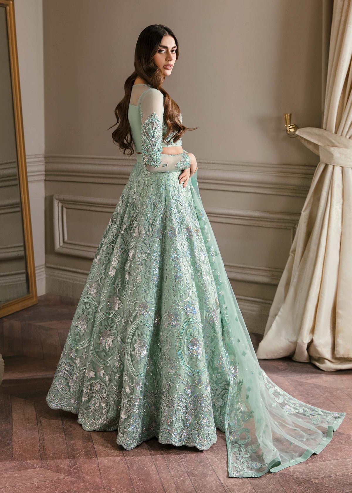 Waqas Shah | Malika - E - Elizabeth | BLUE MIST -  Waqas Shah Formal - Original Designer Dress - House of Maryam