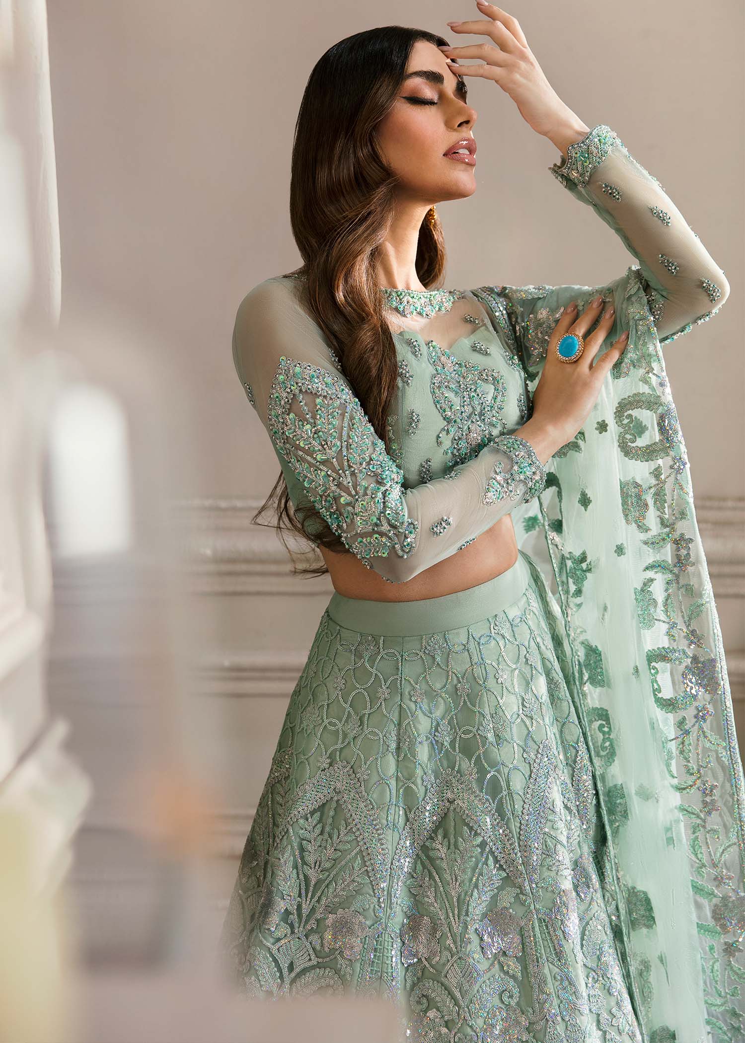 Waqas Shah | Malika - E - Elizabeth | BLUE MIST by Designer Waqas Shah - House of Maryam - Pakistani Designer Ethnic Wear in {{ shop.shopifyCountryName }}