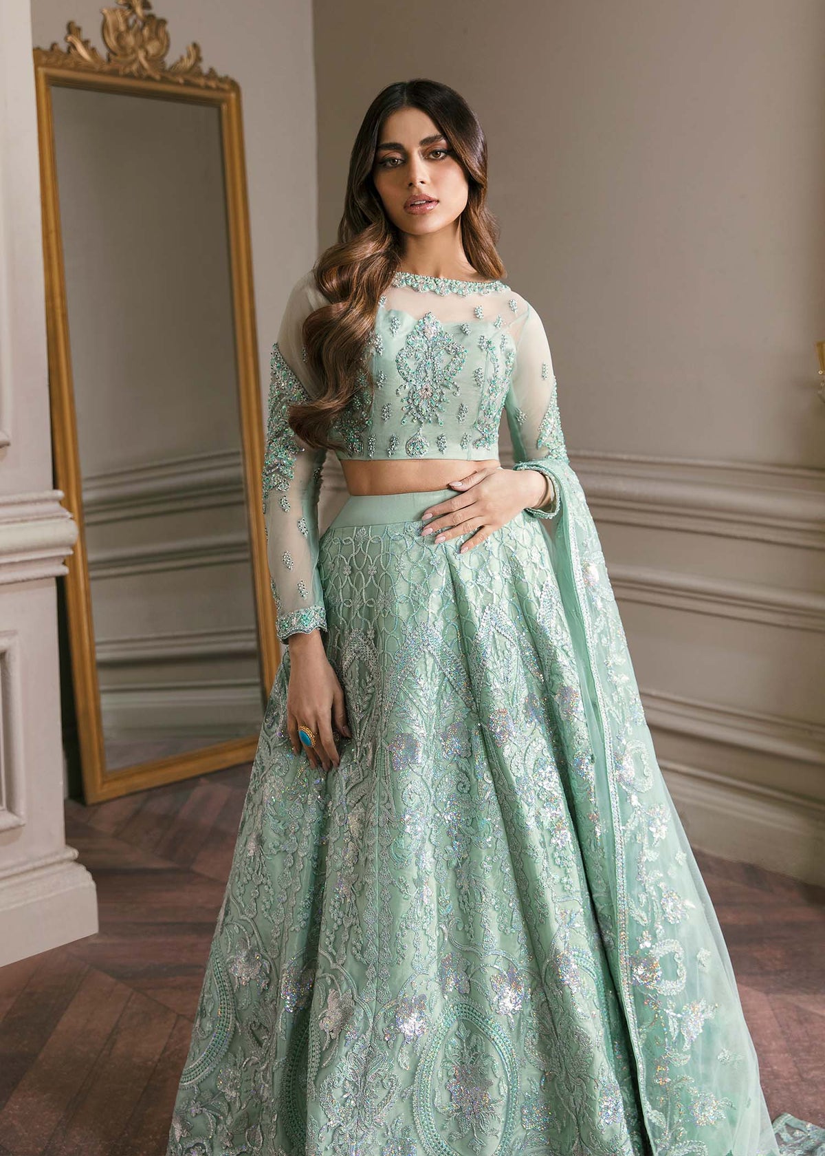 Waqas Shah | Malika - E - Elizabeth | BLUE MIST -  Waqas Shah Formal - Original Designer Dress - House of Maryam