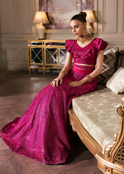 Waqas Shah | Malika - E - Elizabeth | FUCHSIA -  Waqas Shah Formal - Original Designer Dress - House of Maryam