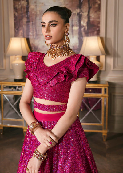 Waqas Shah | Malika - E - Elizabeth | FUCHSIA -  Waqas Shah Formal - Original Designer Dress - House of Maryam