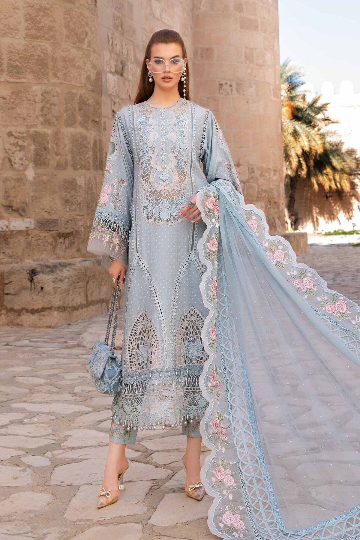Maria B | Voyage a' Luxe Lawn | D-2410-B -  Maria B Luxury - Original Designer Dress - House of Maryam