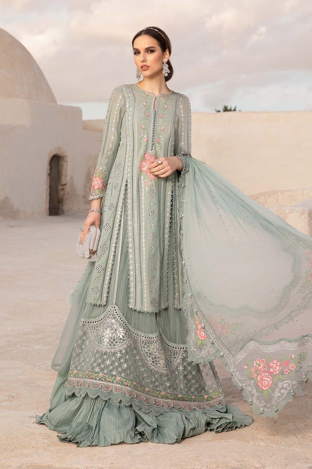 Maria B | Voyage a' Luxe Lawn | D-2412-B -  Maria B Luxury - Original Designer Dress - House of Maryam