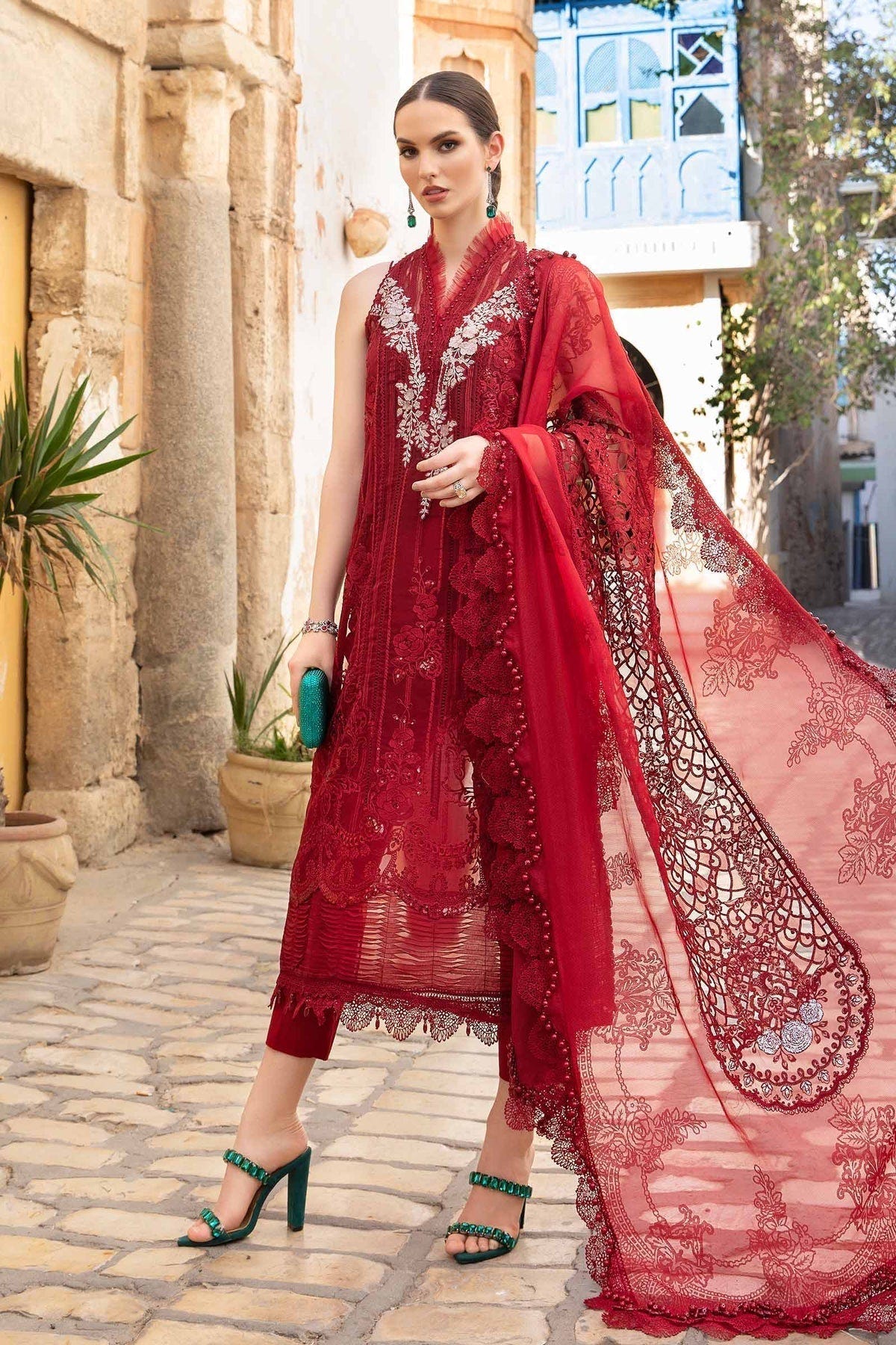 Maria B | Voyage a' Luxe Lawn | D-2401-B -  Maria B Luxury - Original Designer Dress - House of Maryam