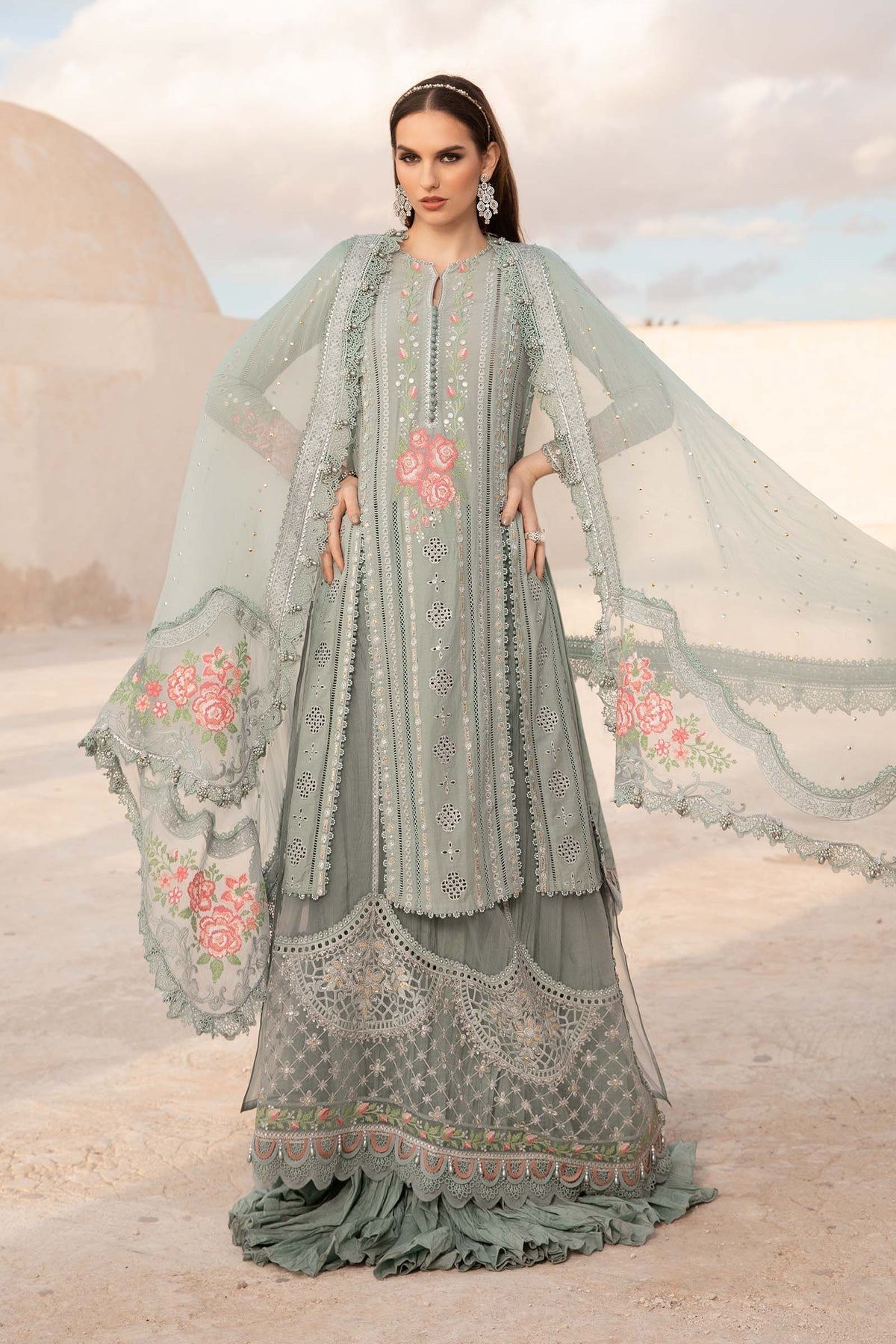 Maria B | Voyage a' Luxe Lawn | D-2412-B -  Maria B Luxury - Original Designer Dress - House of Maryam