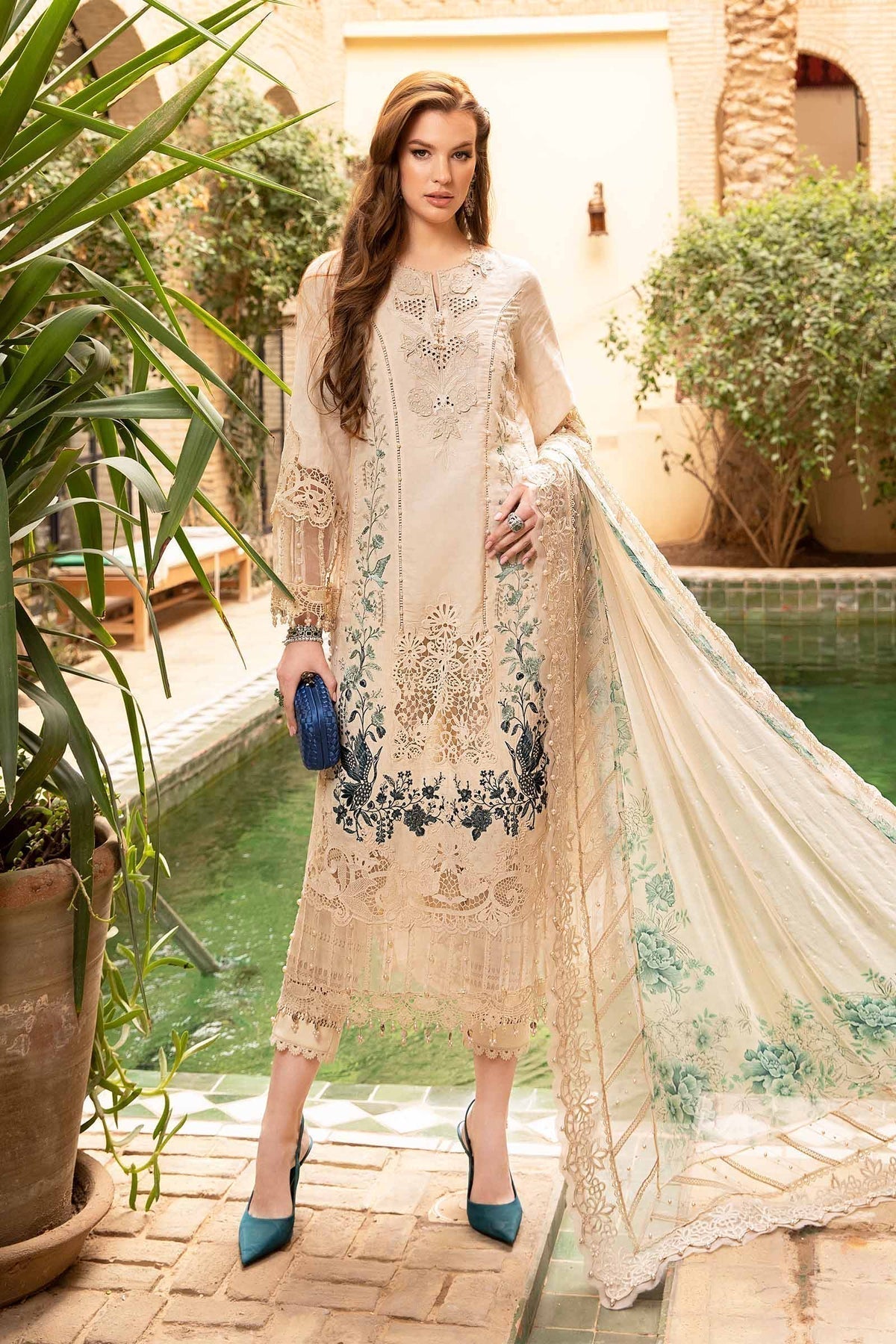 Maria B | Voyage a' Luxe Lawn | D-2414-B by Designer Maria B - House of Maryam - Pakistani Designer Ethnic Wear in {{ shop.shopifyCountryName }}