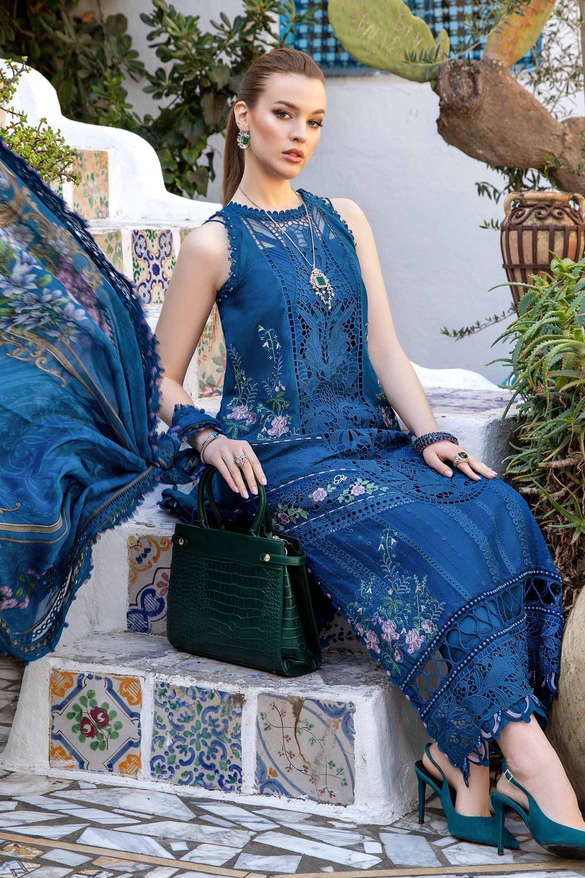 Maria B | Voyage a' Luxe Lawn | D-2415-A -  Maria B Luxury - Original Designer Dress - House of Maryam