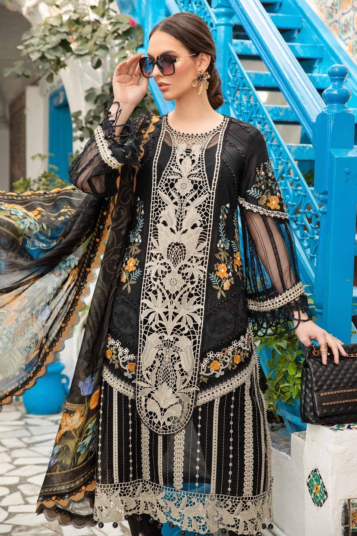 Maria B | Voyage a' Luxe Lawn | D-2415-B -  Maria B Luxury - Original Designer Dress - House of Maryam