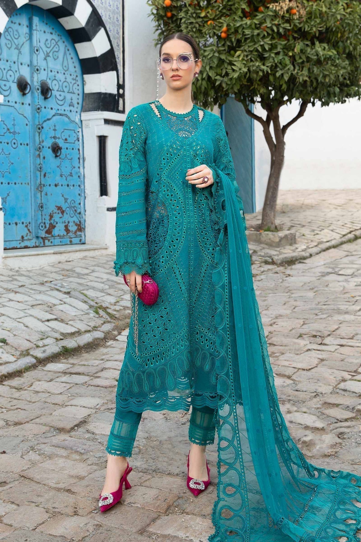 Maria B | Voyage a' Luxe Lawn | D-2402-A -  Maria B Luxury - Original Designer Dress - House of Maryam