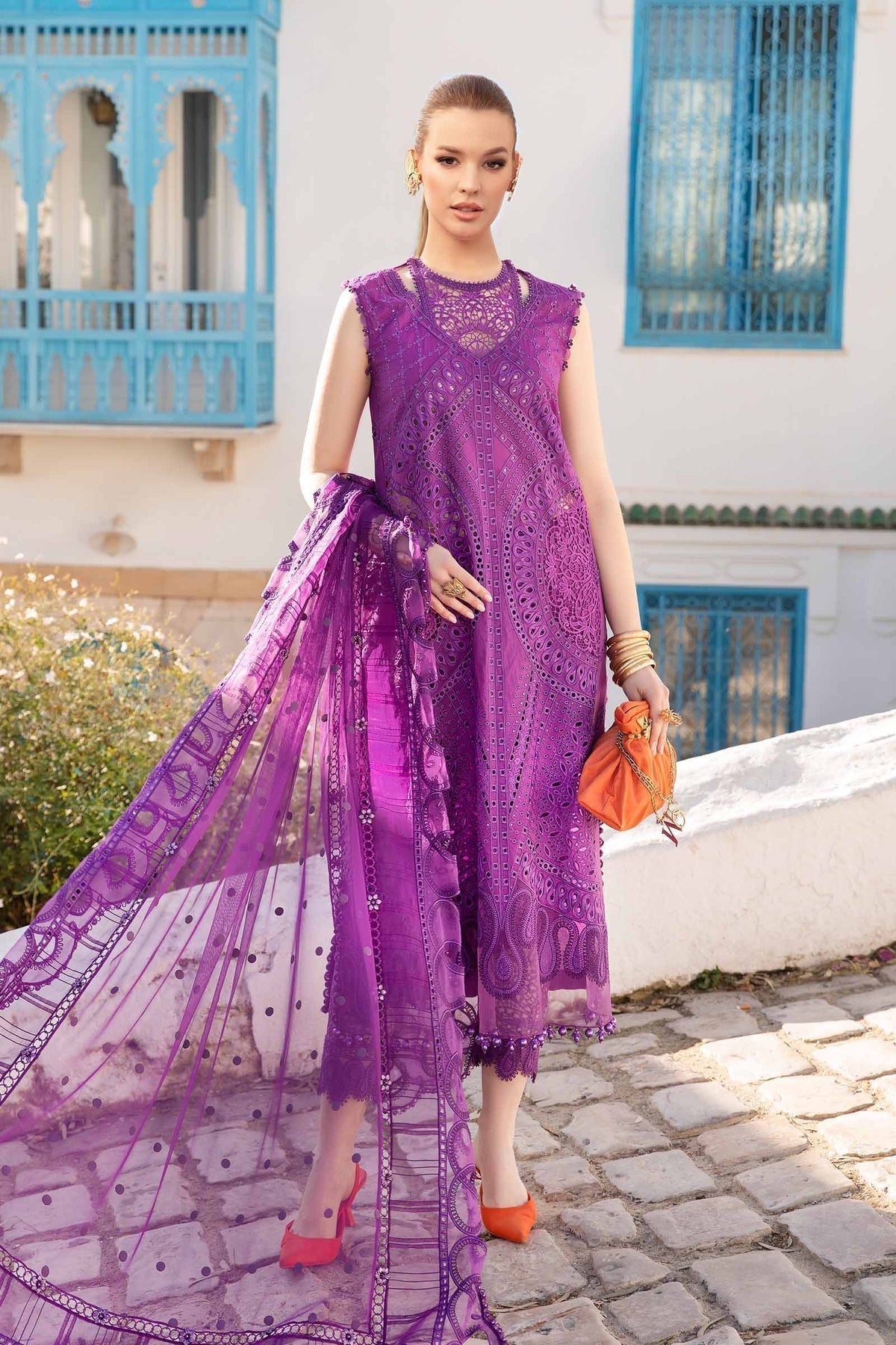 Maria B | Voyage a' Luxe Lawn | D-2402-B -  Maria B Luxury - Original Designer Dress - House of Maryam