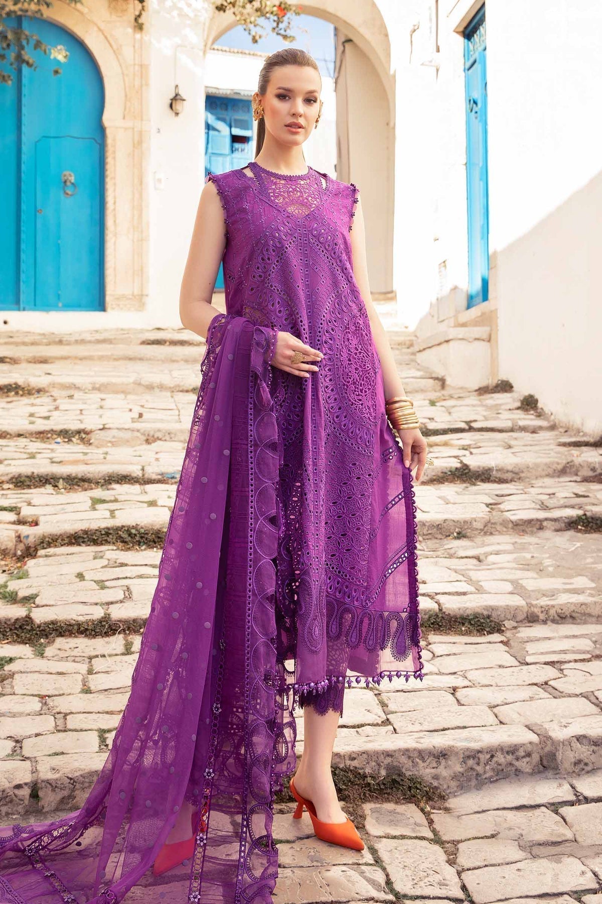 Maria B | Voyage a' Luxe Lawn | D-2402-B -  Maria B Luxury - Original Designer Dress - House of Maryam