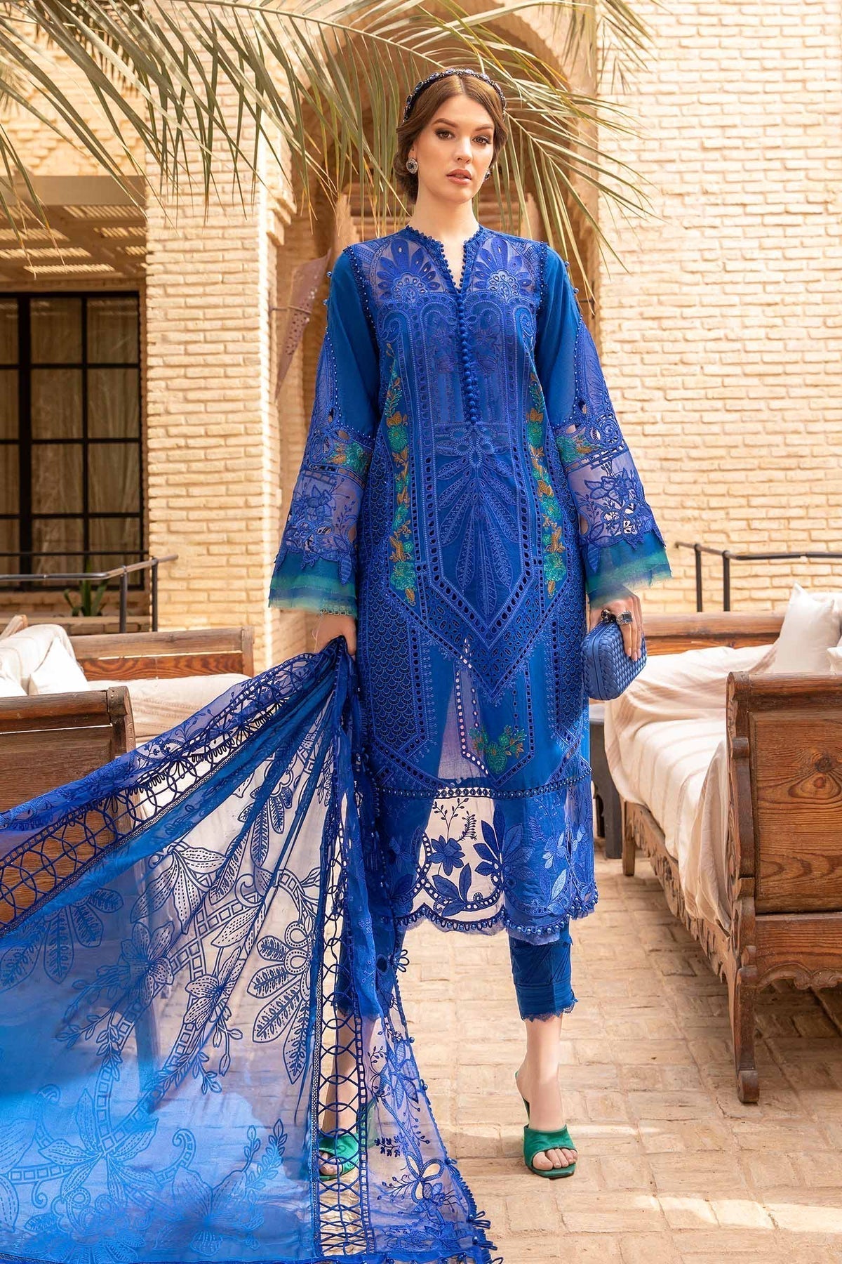 Maria B | Voyage a' Luxe Lawn | D-2404-B -  Maria B Luxury - Original Designer Dress - House of Maryam