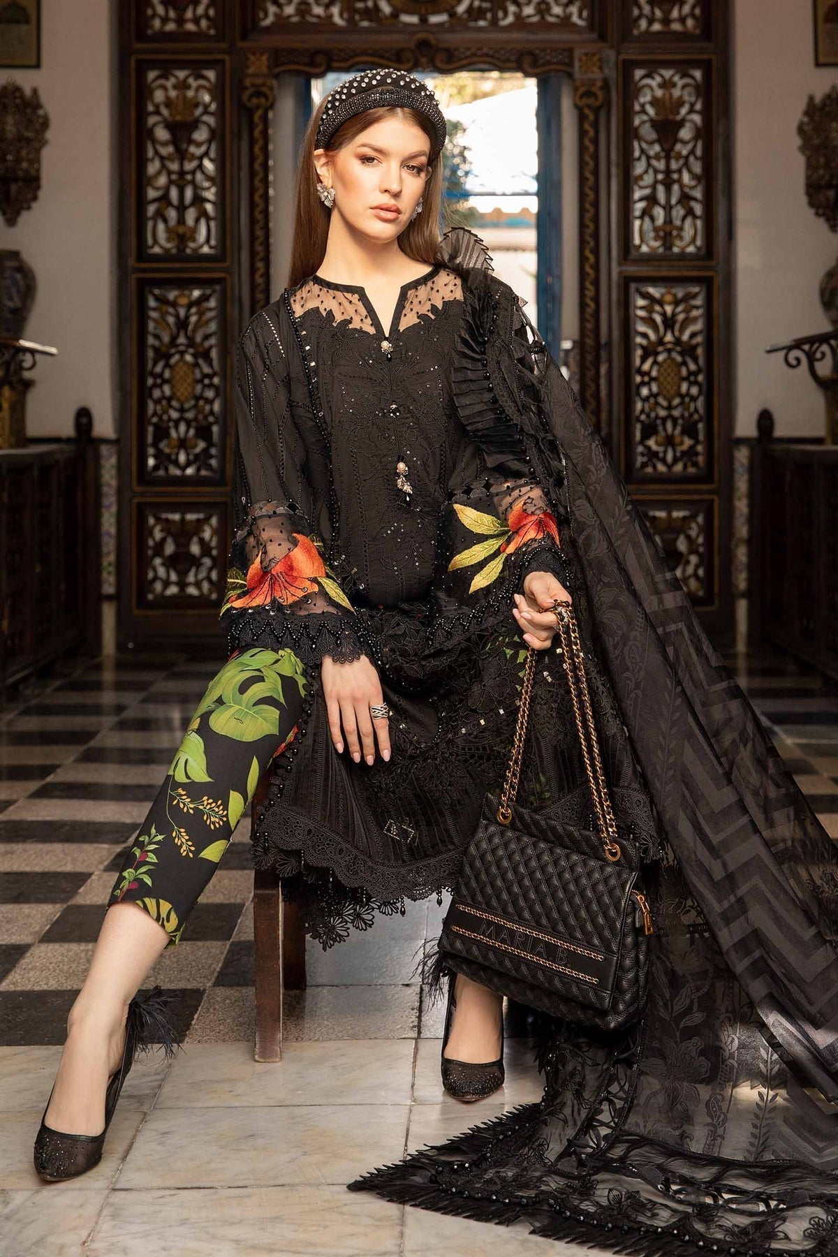 Maria B | Voyage a' Luxe Lawn | D-2408-B -  Maria B Luxury - Original Designer Dress - House of Maryam