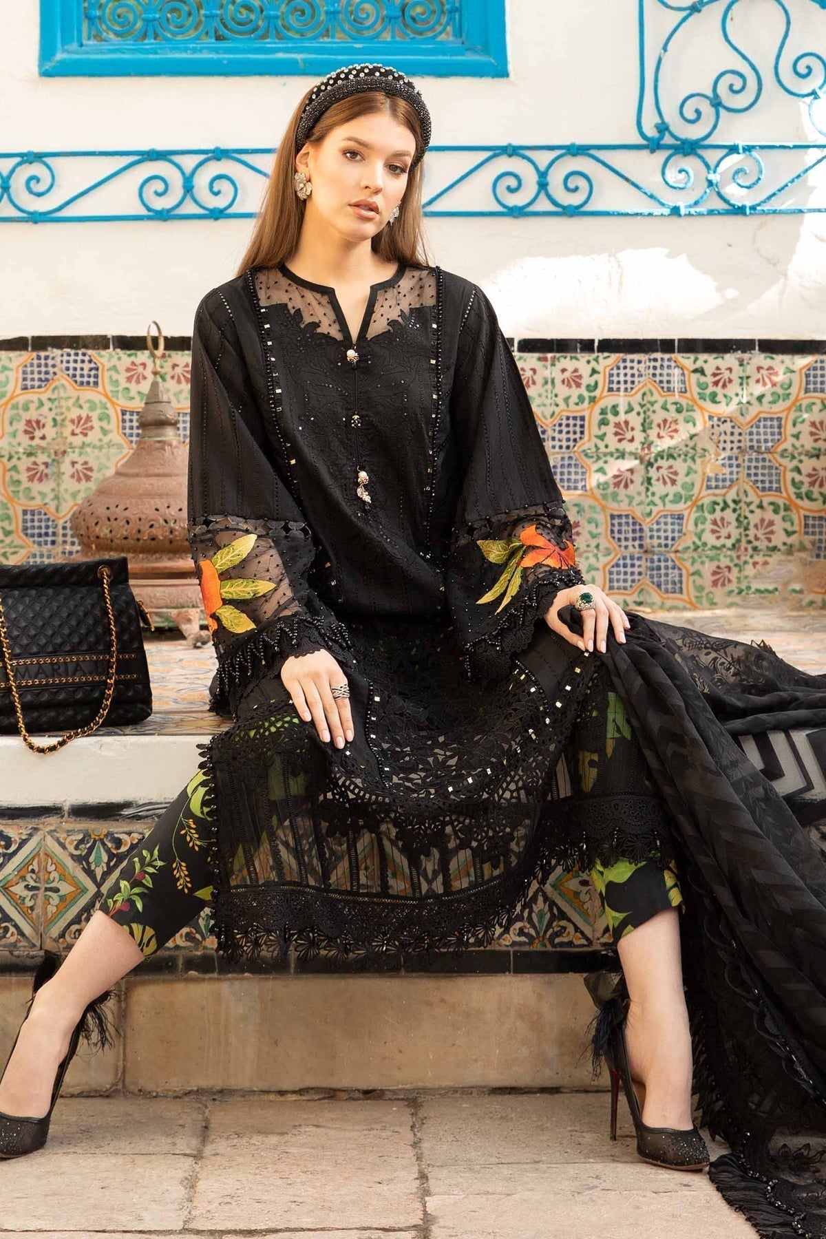 Maria B | Voyage a' Luxe Lawn | D-2408-B -  Maria B Luxury - Original Designer Dress - House of Maryam