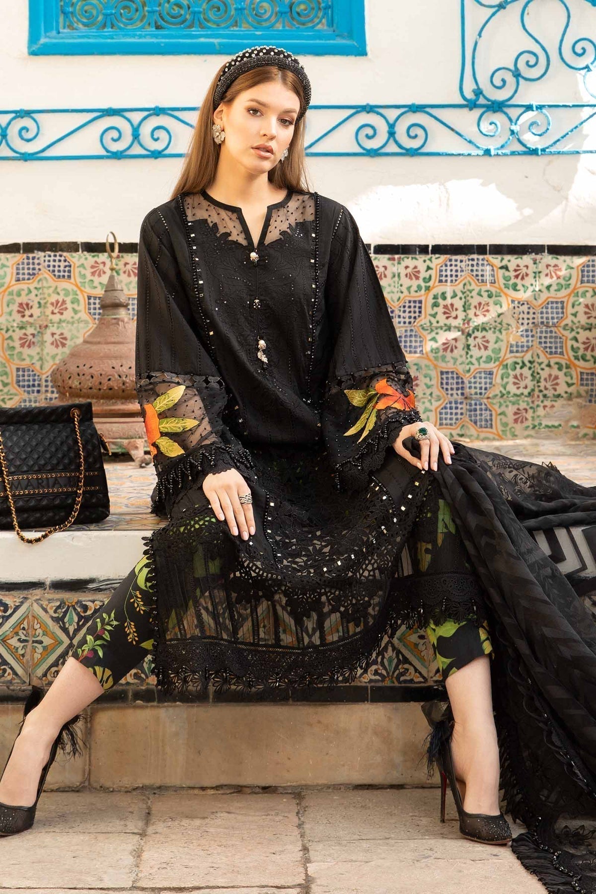 Maria B | Voyage a' Luxe Lawn | D-2408-B by Designer Maria B - House of Maryam - Pakistani Designer Ethnic Wear in {{ shop.shopifyCountryName }}