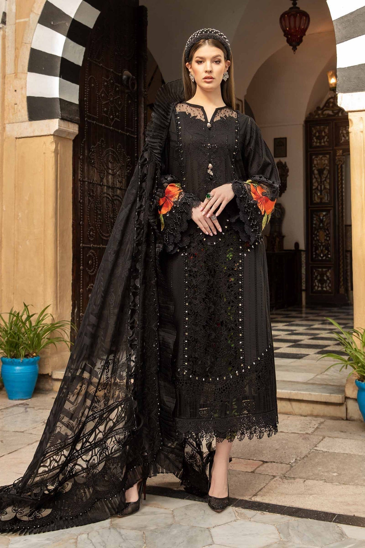 Maria B | Voyage a' Luxe Lawn | D-2408-B -  Maria B Luxury - Original Designer Dress - House of Maryam