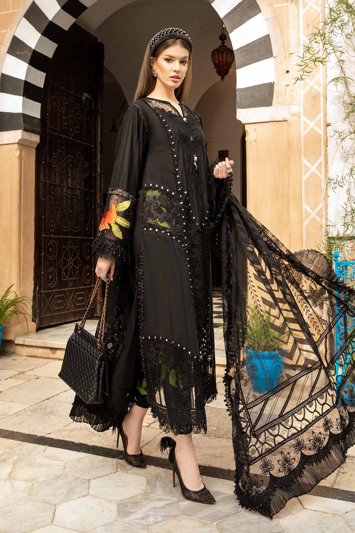 Maria B | Voyage a' Luxe Lawn | D-2408-B -  Maria B Luxury - Original Designer Dress - House of Maryam