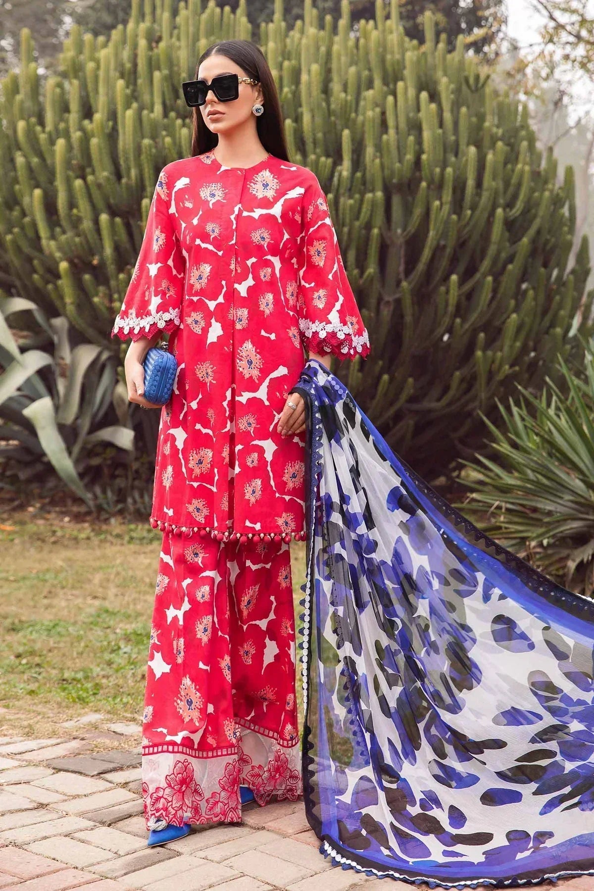 Maria B | M Prints Spring 24 | MPT-2112-A -  Maria B Luxury - Original Designer Dress - House of Maryam