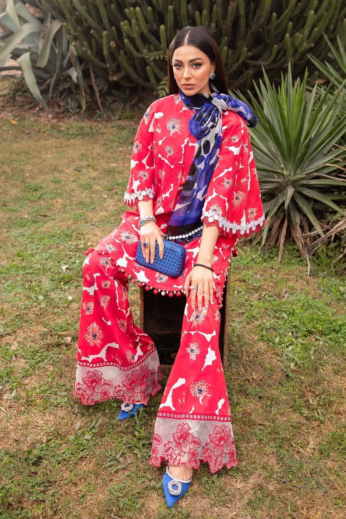 Maria B | M Prints Spring 24 | MPT-2112-A -  Maria B Luxury - Original Designer Dress - House of Maryam