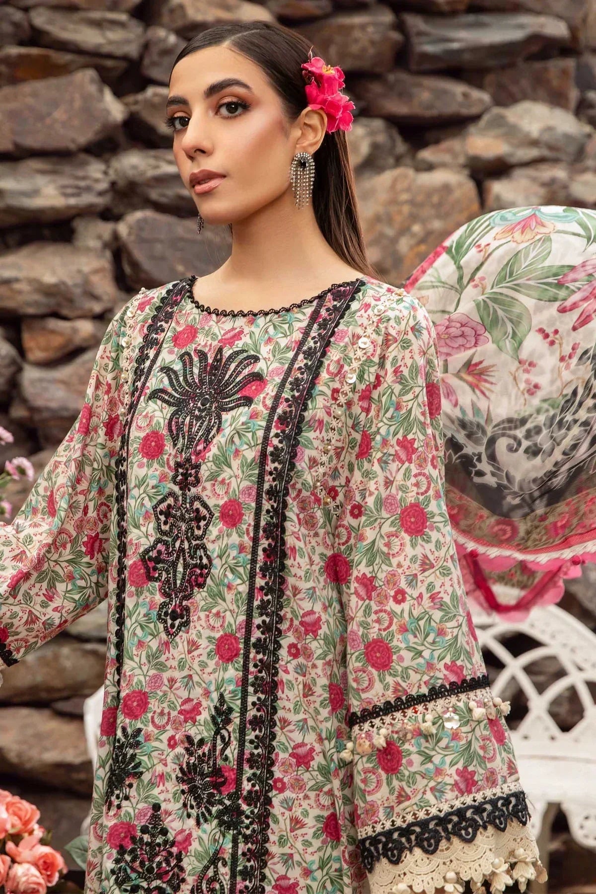 Maria B | M Prints Spring 24 | MPT-2113-A -  Maria B Luxury - Original Designer Dress - House of Maryam