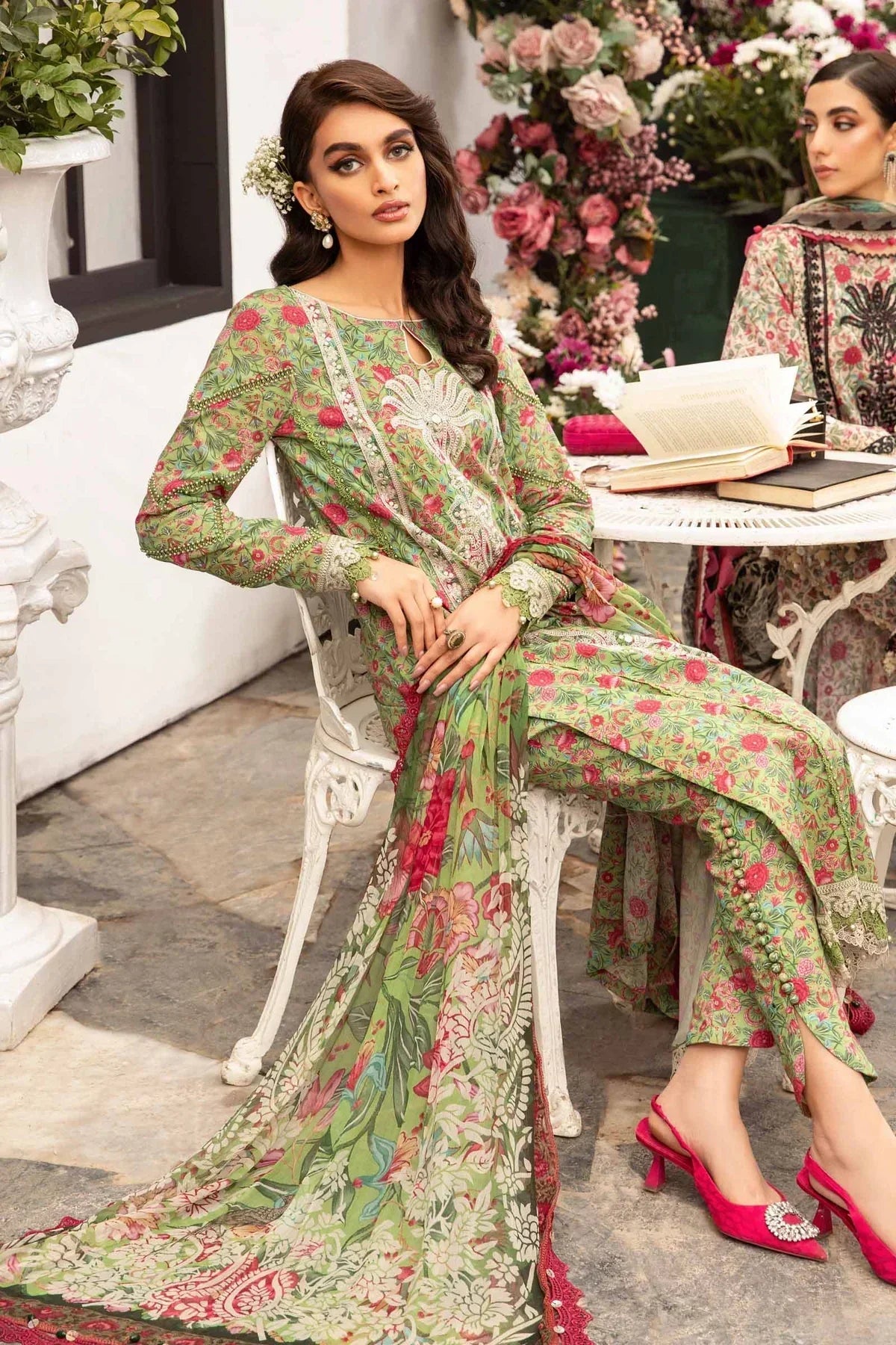 Maria B | M Prints Spring 24 | MPT-2113-B -  Maria B Luxury - Original Designer Dress - House of Maryam