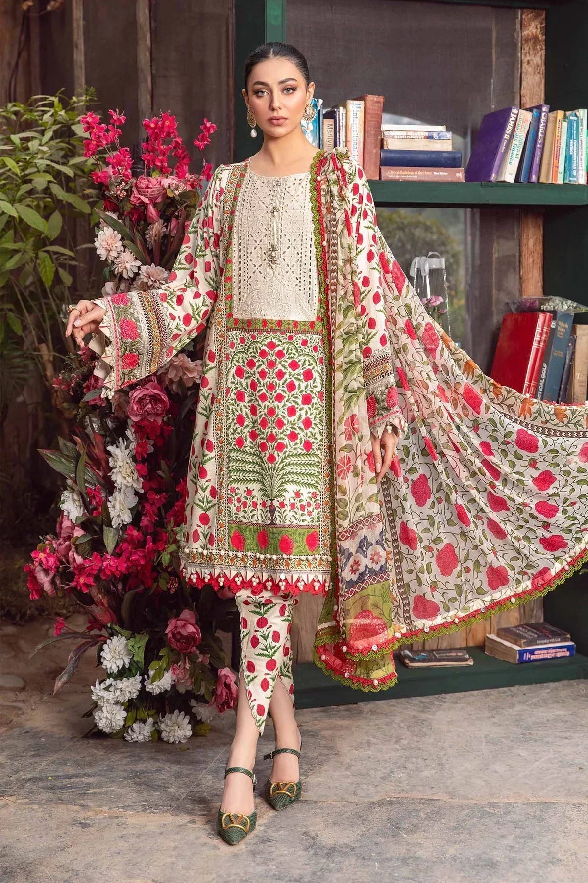 Maria B | M Prints Spring 24 | MPT-2114-A -  Maria B Luxury - Original Designer Dress - House of Maryam