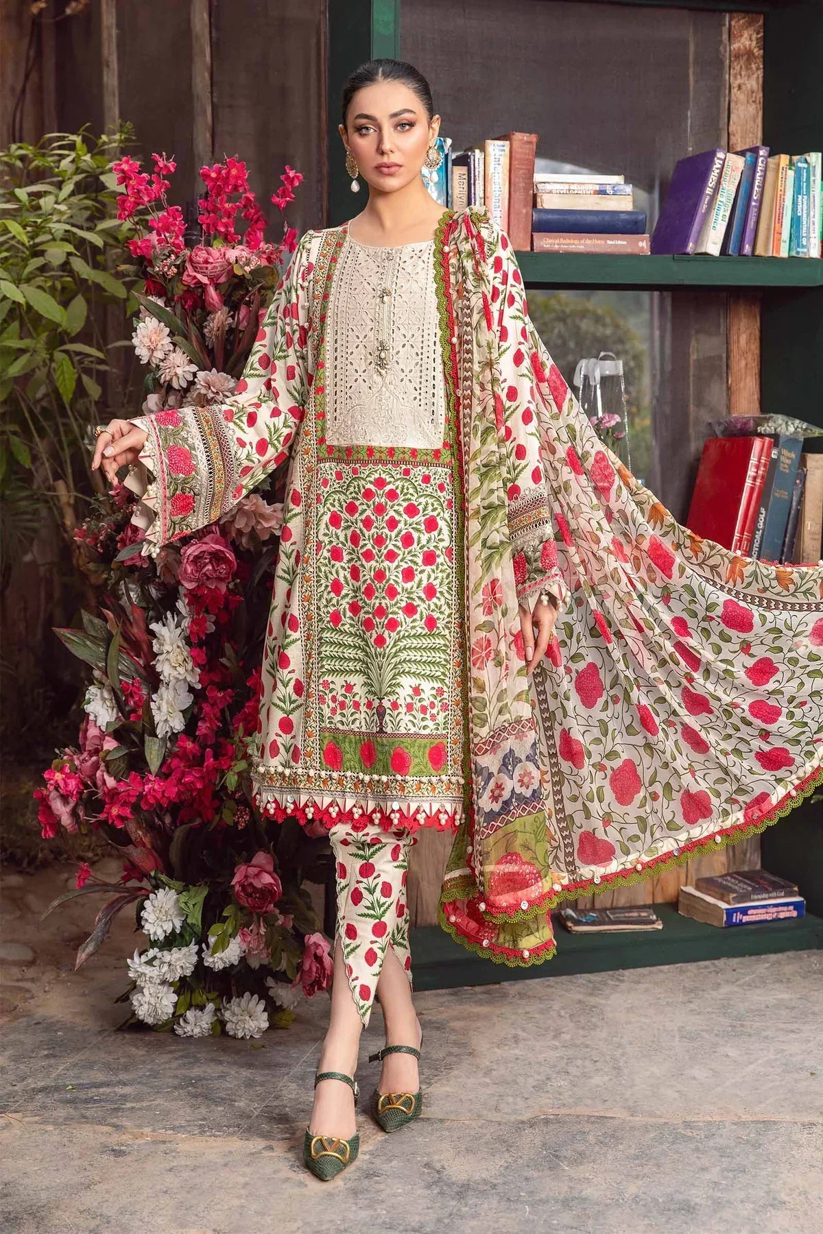 Maria B | M Prints Spring 24 | MPT-2114-A -  Maria B Luxury - Original Designer Dress - House of Maryam