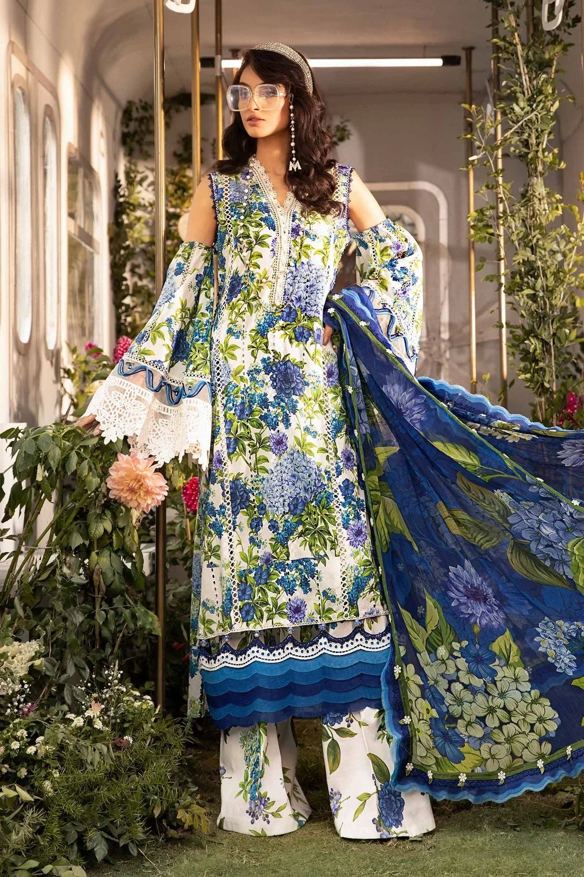 Maria B | M Prints Spring 24 | MPT-2102-B -  Maria B Luxury - Original Designer Dress - House of Maryam