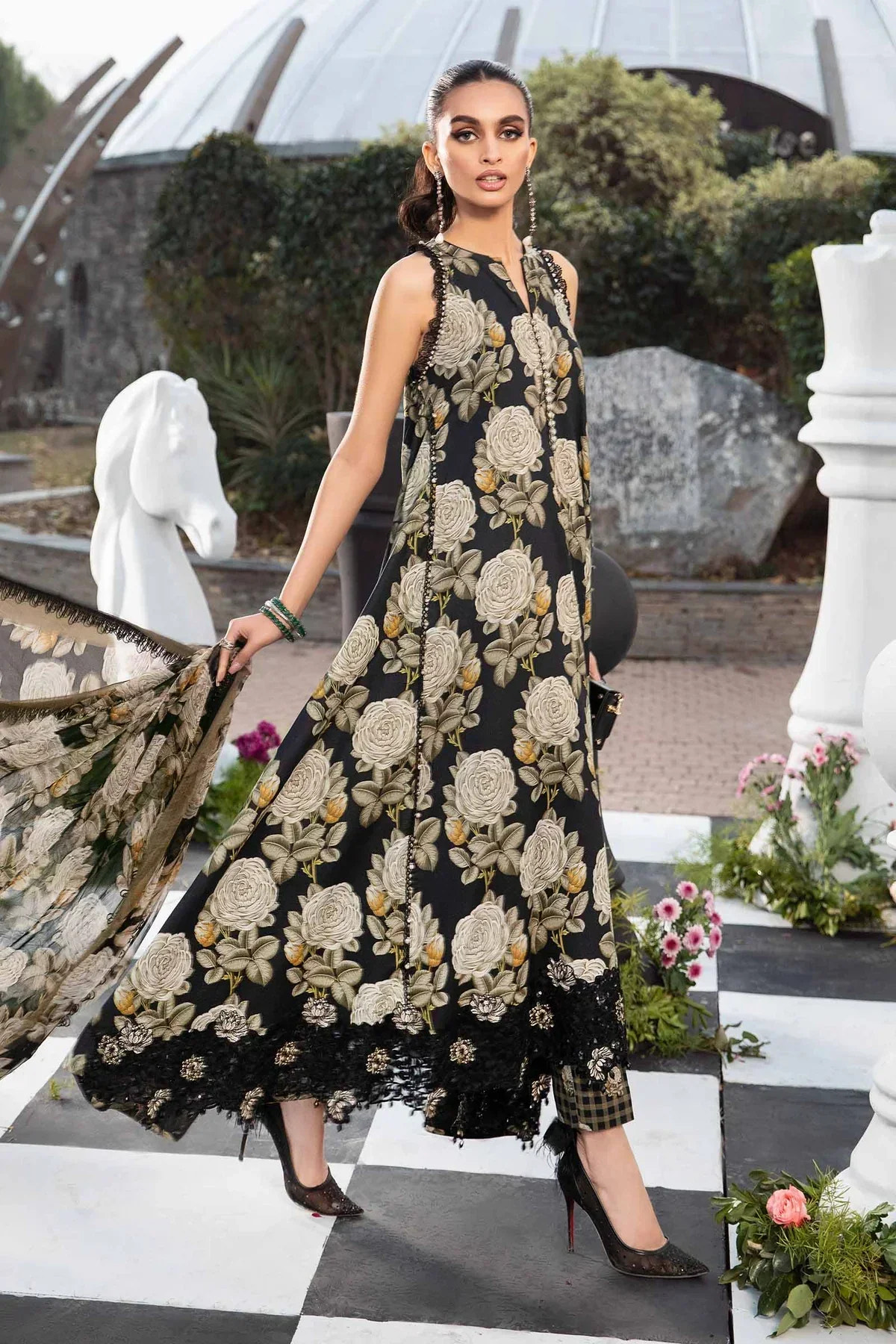Maria B | M Prints Spring 24 | MPT-2103-B -  Maria B Luxury - Original Designer Dress - House of Maryam