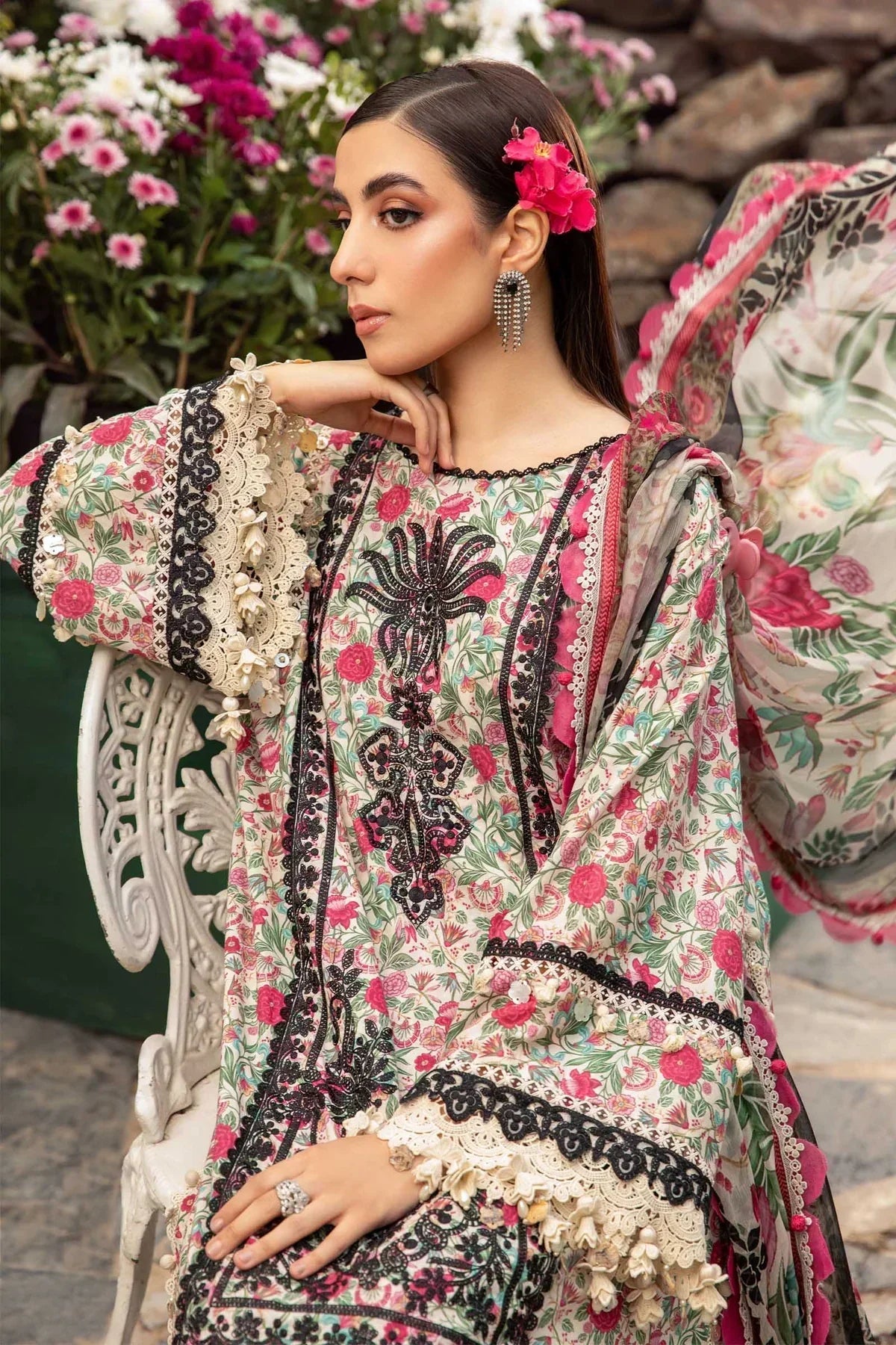 Maria B | M Prints Spring 24 | MPT-2113-A -  Maria B Luxury - Original Designer Dress - House of Maryam