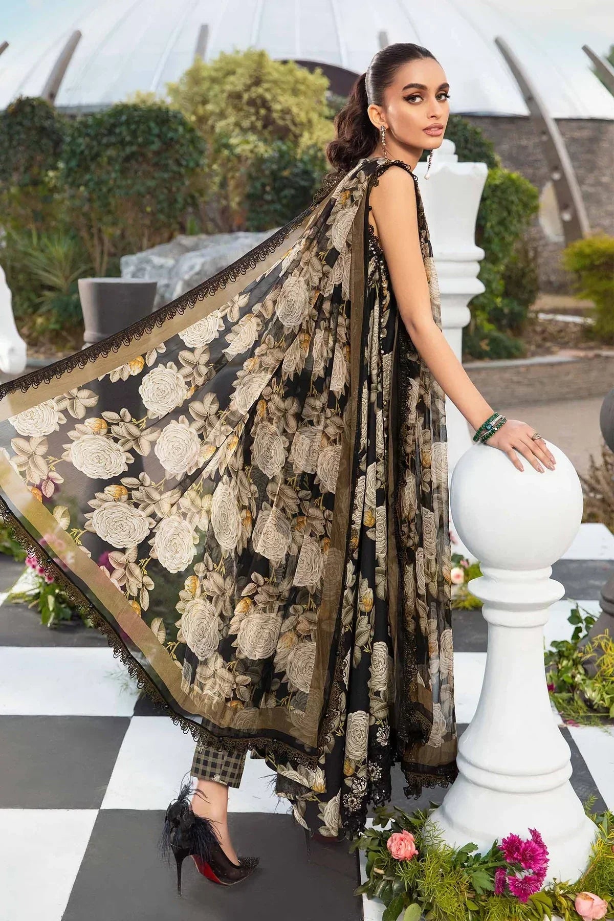 Maria B | M Prints Spring 24 | MPT-2103-B -  Maria B Luxury - Original Designer Dress - House of Maryam