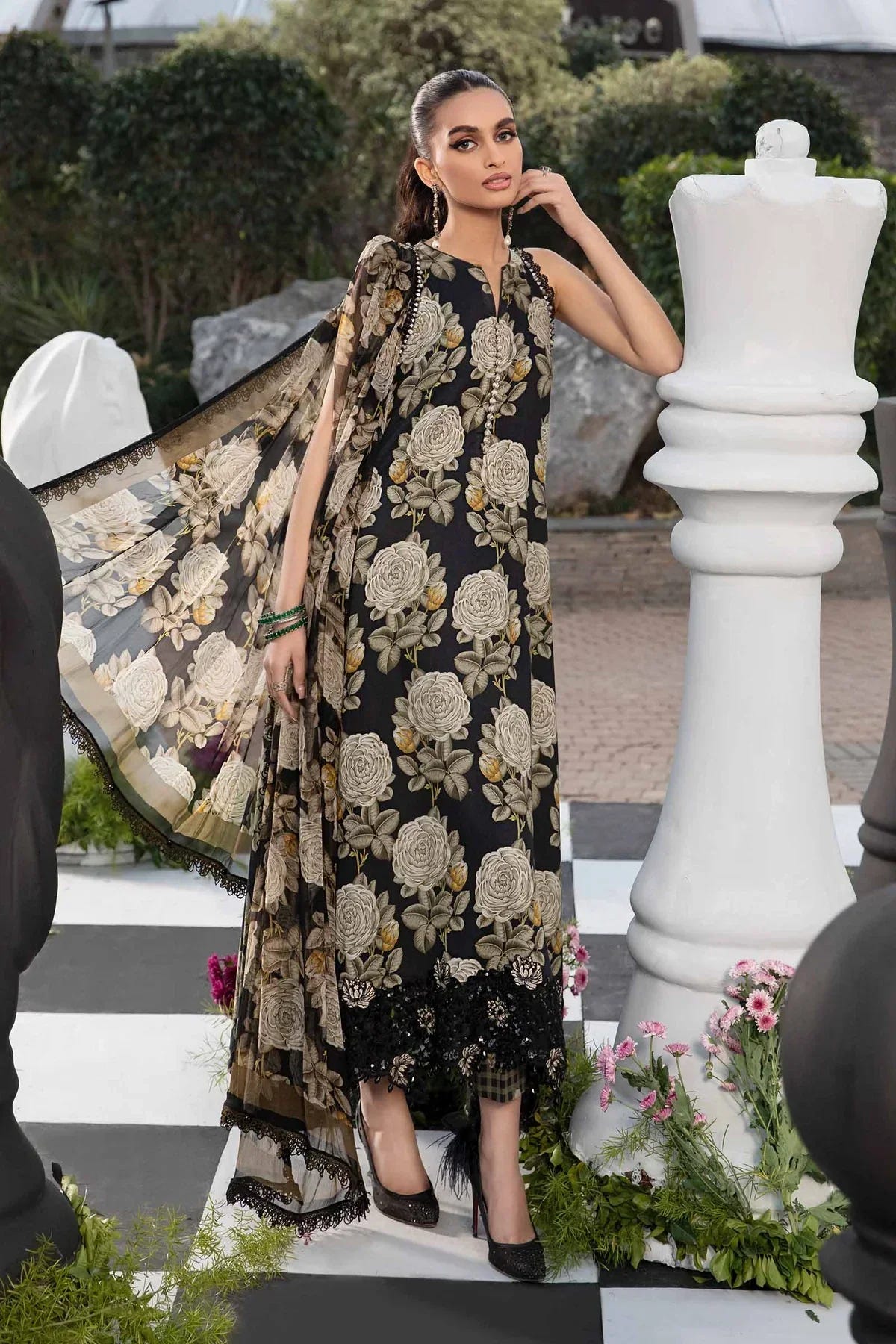 Maria B | M Prints Spring 24 | MPT-2103-B -  Maria B Luxury - Original Designer Dress - House of Maryam