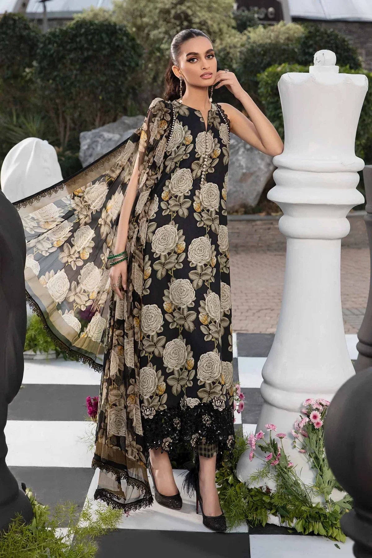 Maria B | M Prints Spring 24 | MPT-2103-B -  Maria B Luxury - Original Designer Dress - House of Maryam