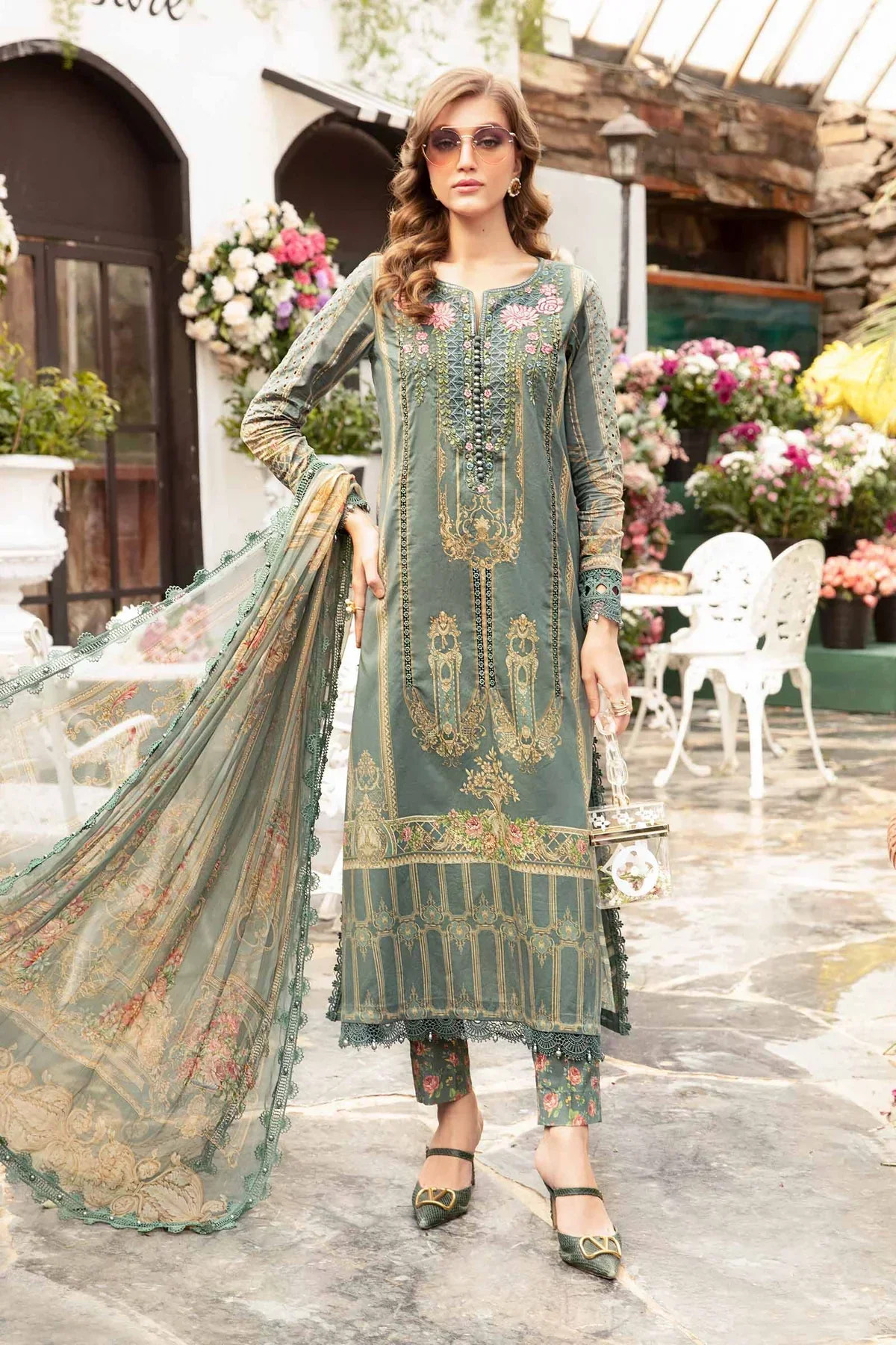 Maria B | M Prints Spring 24 | MPT-2104-B -  Maria B Luxury - Original Designer Dress - House of Maryam