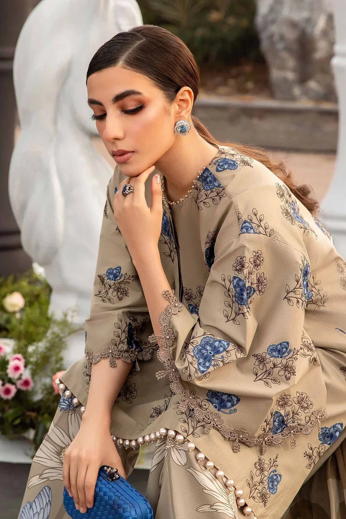 Maria B | M Prints Spring 24 | MPT-2105-B -  Maria B Luxury - Original Designer Dress - House of Maryam