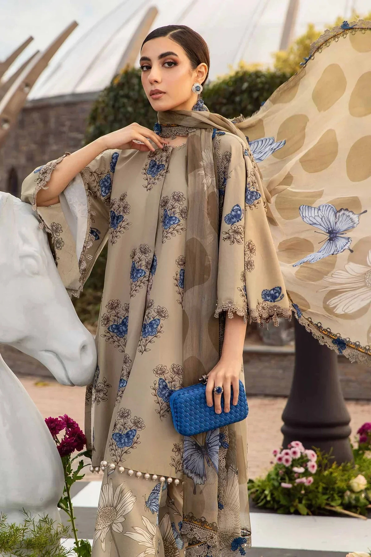 Maria B | M Prints Spring 24 | MPT-2105-B -  Maria B Luxury - Original Designer Dress - House of Maryam